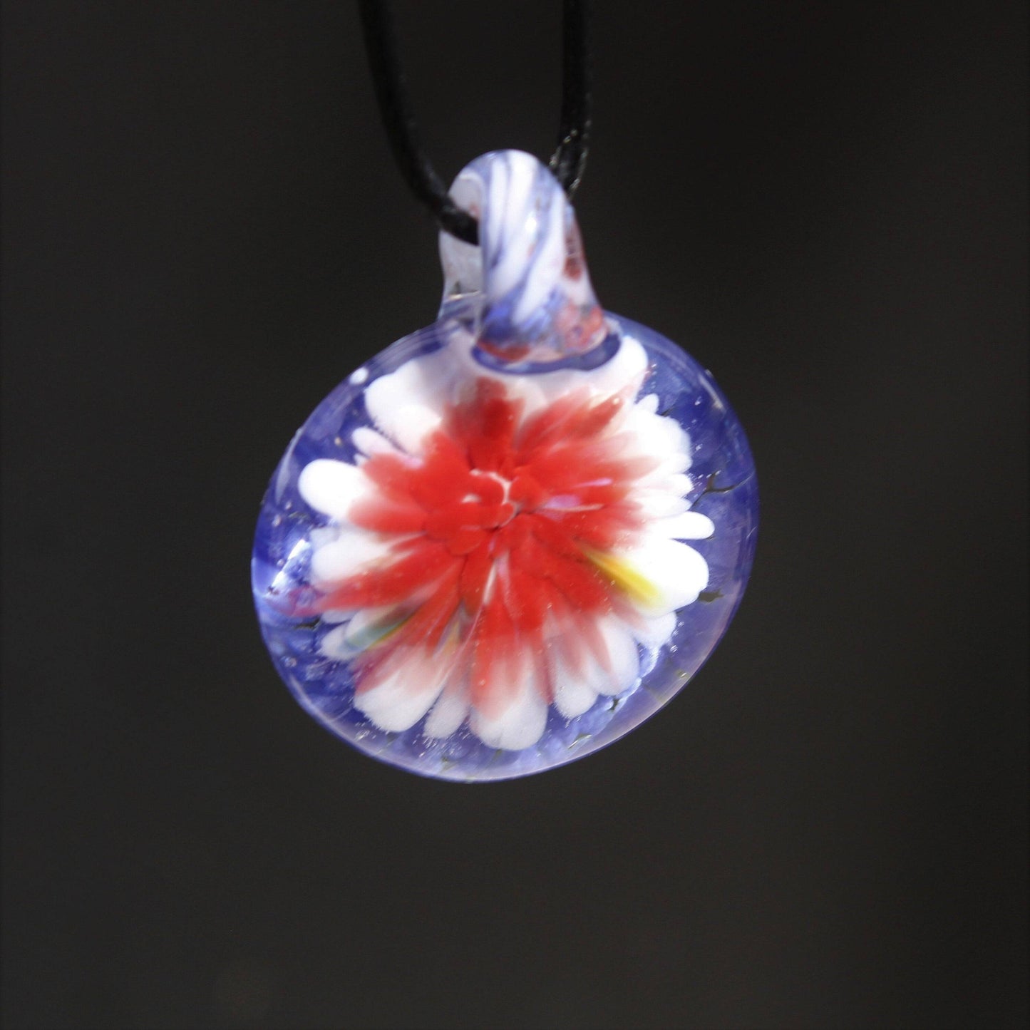 Blown glass pendant. Statement necklace DragonFireGlass
