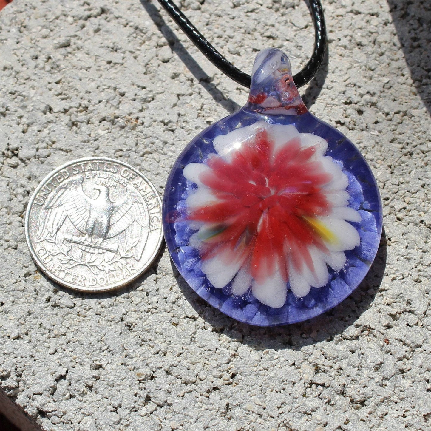 Blown glass pendant. Statement necklace DragonFireGlass