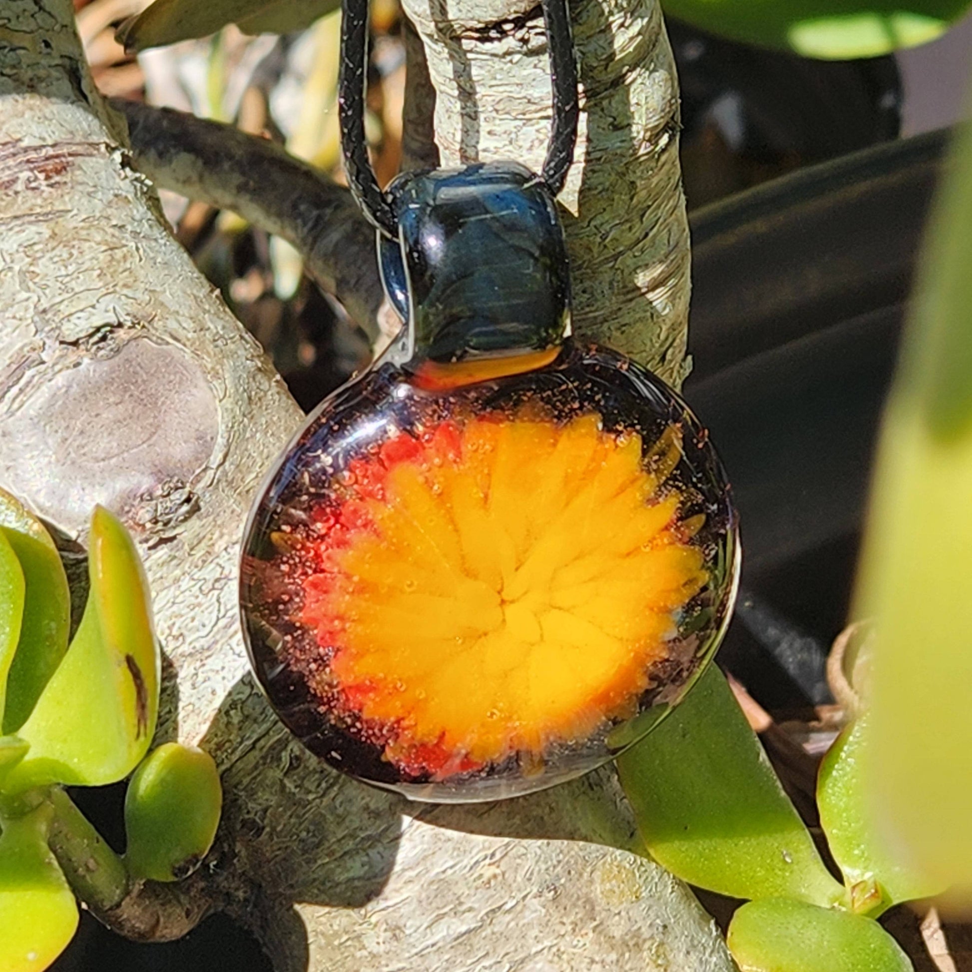 Blown glass pendant necklace. Gift for her DragonFireGlass