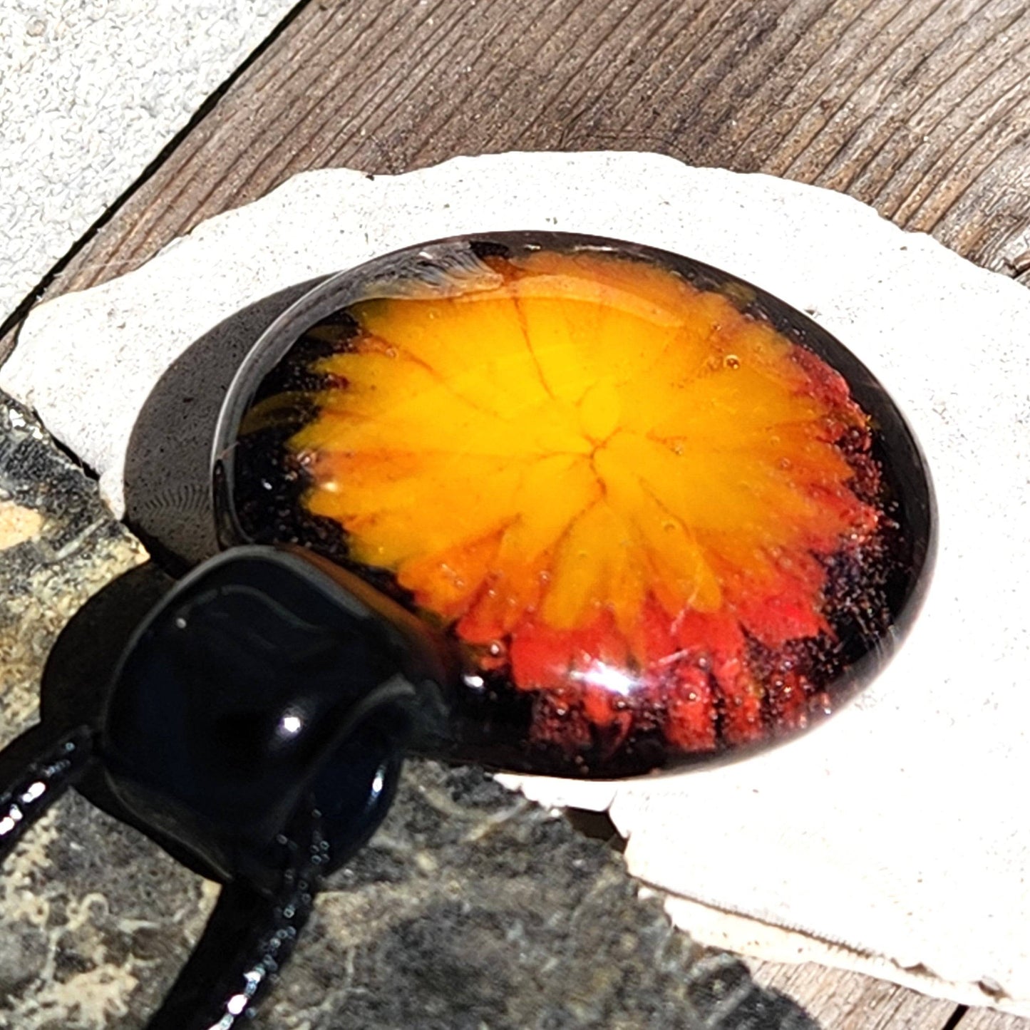 Blown glass pendant necklace. Gift for her DragonFireGlass