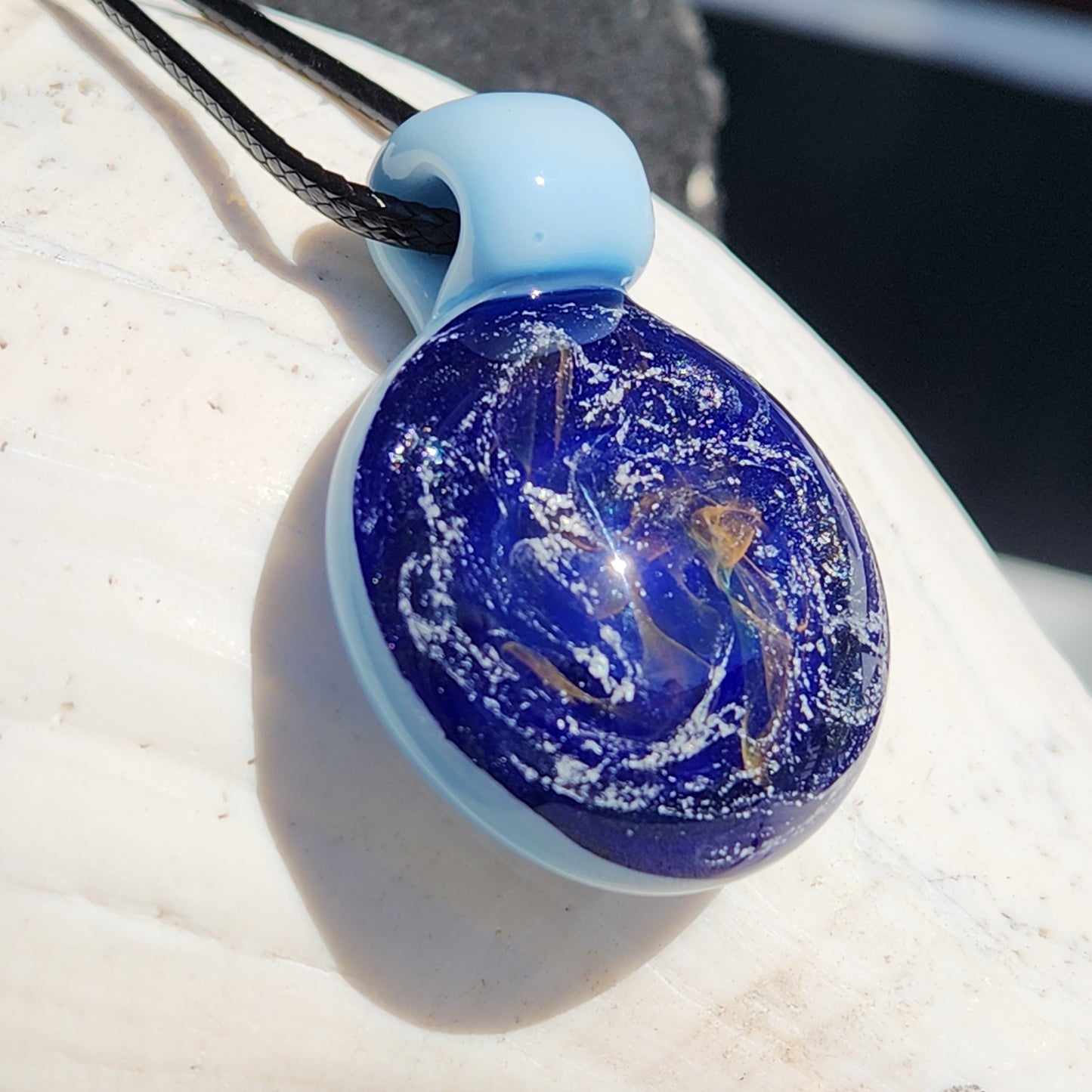 Dichroic Glass Pendant Necklace, Trippy Handmade Jewelry DragonFireGlass