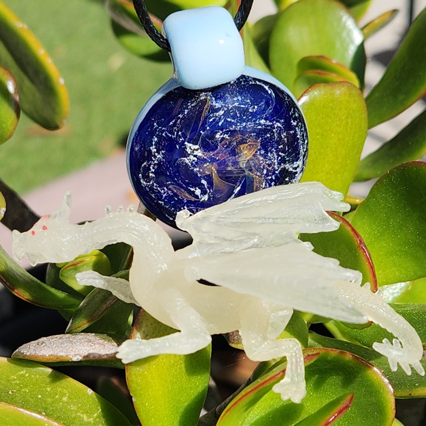 Dichroic Glass Pendant Necklace, Trippy Handmade Jewelry DragonFireGlass