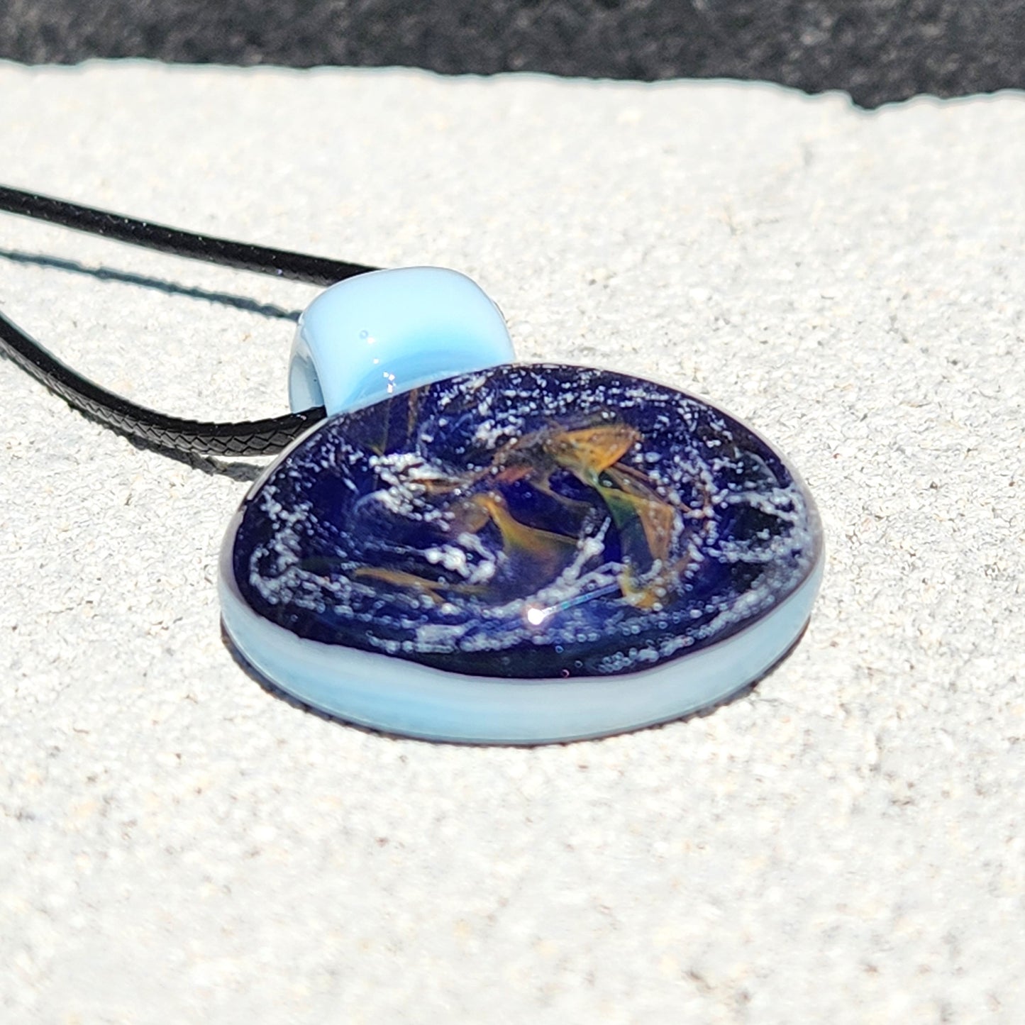 Dichroic Glass Pendant Necklace, Trippy Handmade Jewelry DragonFireGlass