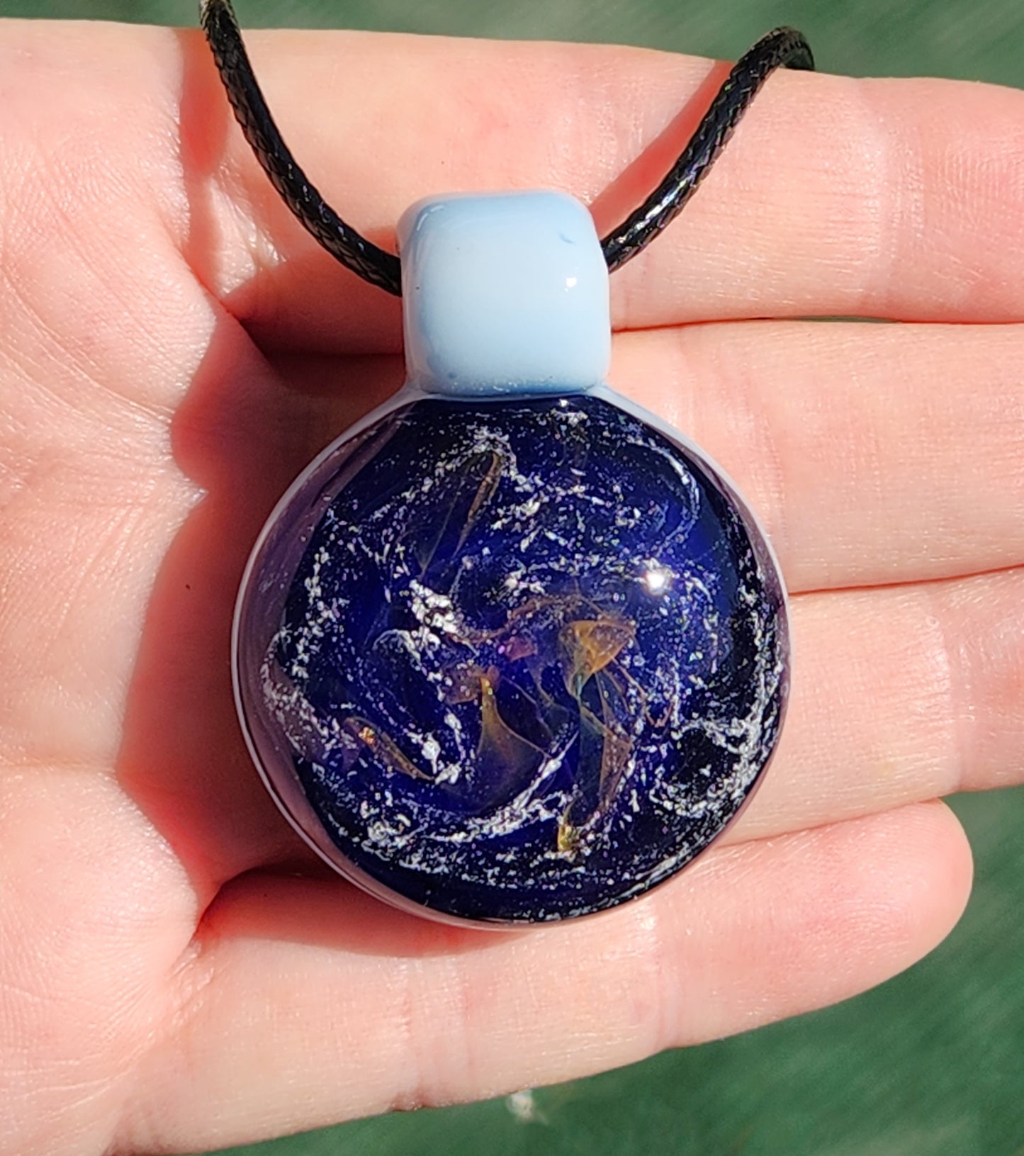 Dichroic Glass Pendant Necklace, Trippy Handmade Jewelry DragonFireGlass