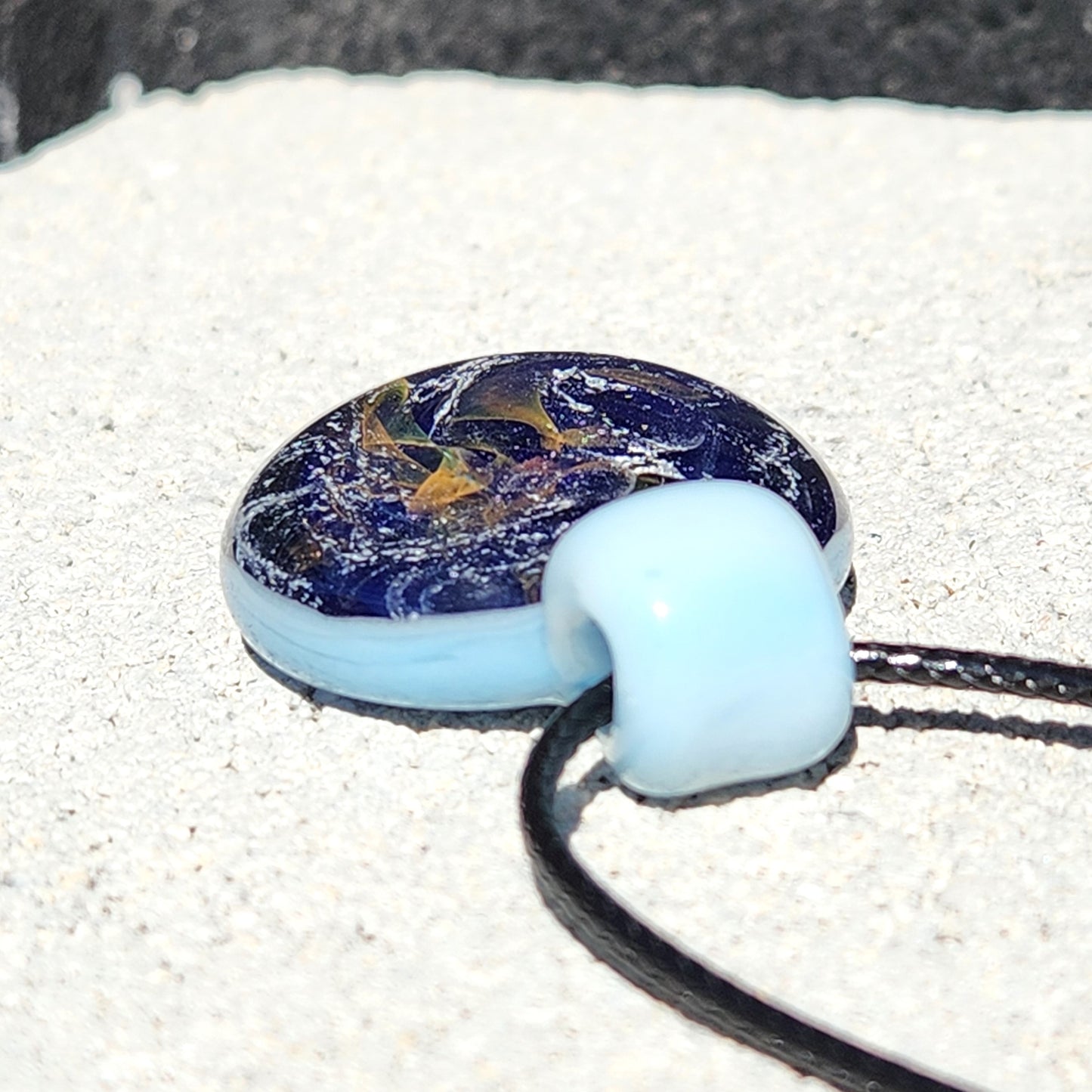 Dichroic Glass Pendant Necklace, Trippy Handmade Jewelry DragonFireGlass
