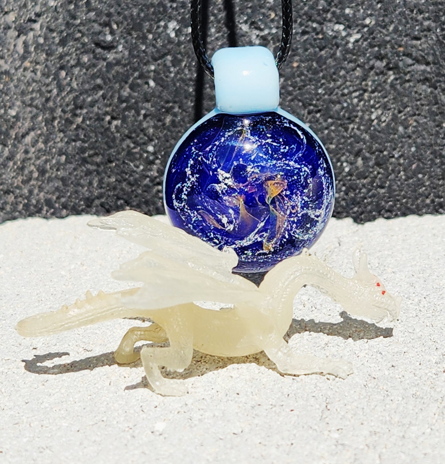 Dichroic Glass Pendant Necklace, Trippy Handmade Jewelry DragonFireGlass