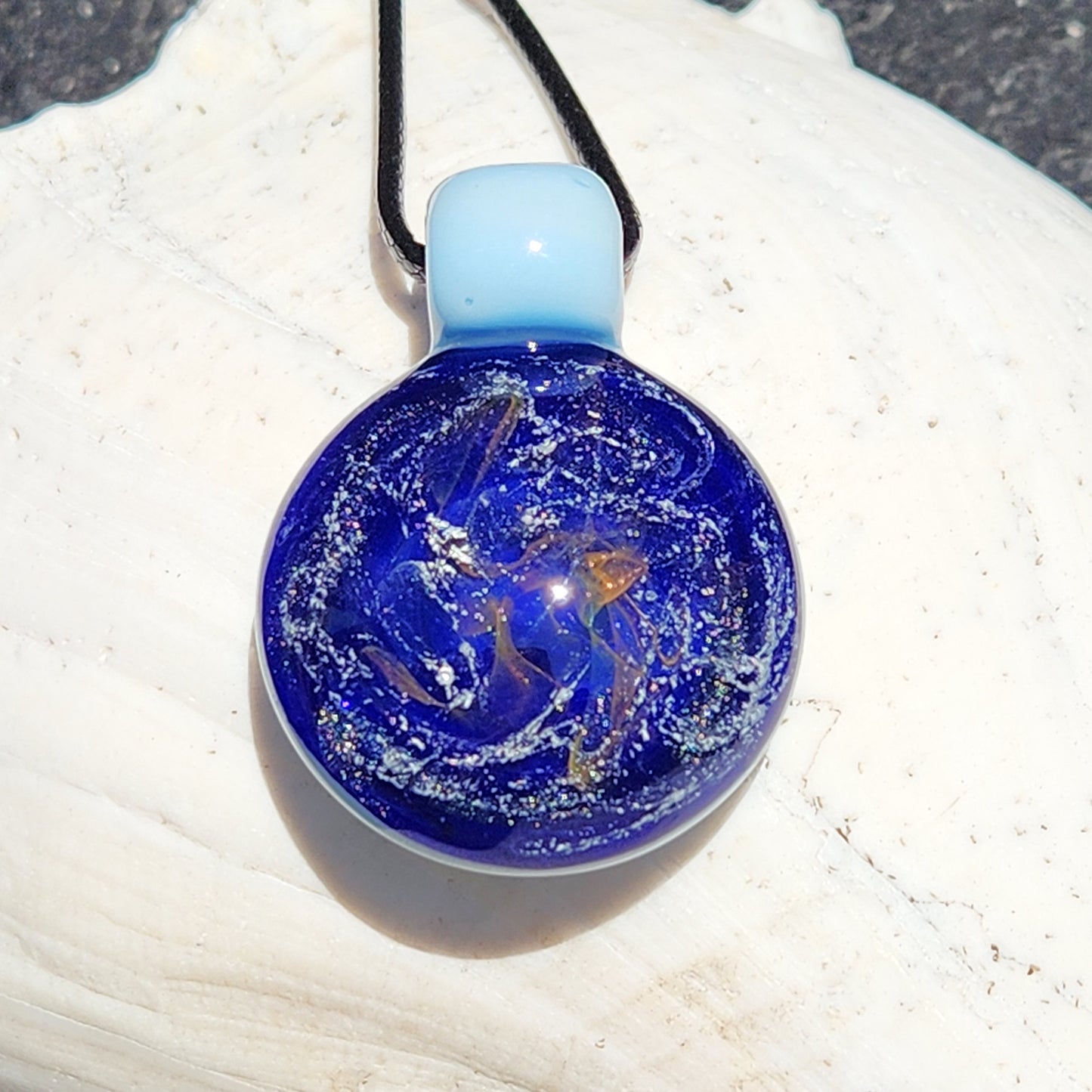 Dichroic Glass Pendant Necklace, Trippy Handmade Jewelry DragonFireGlass