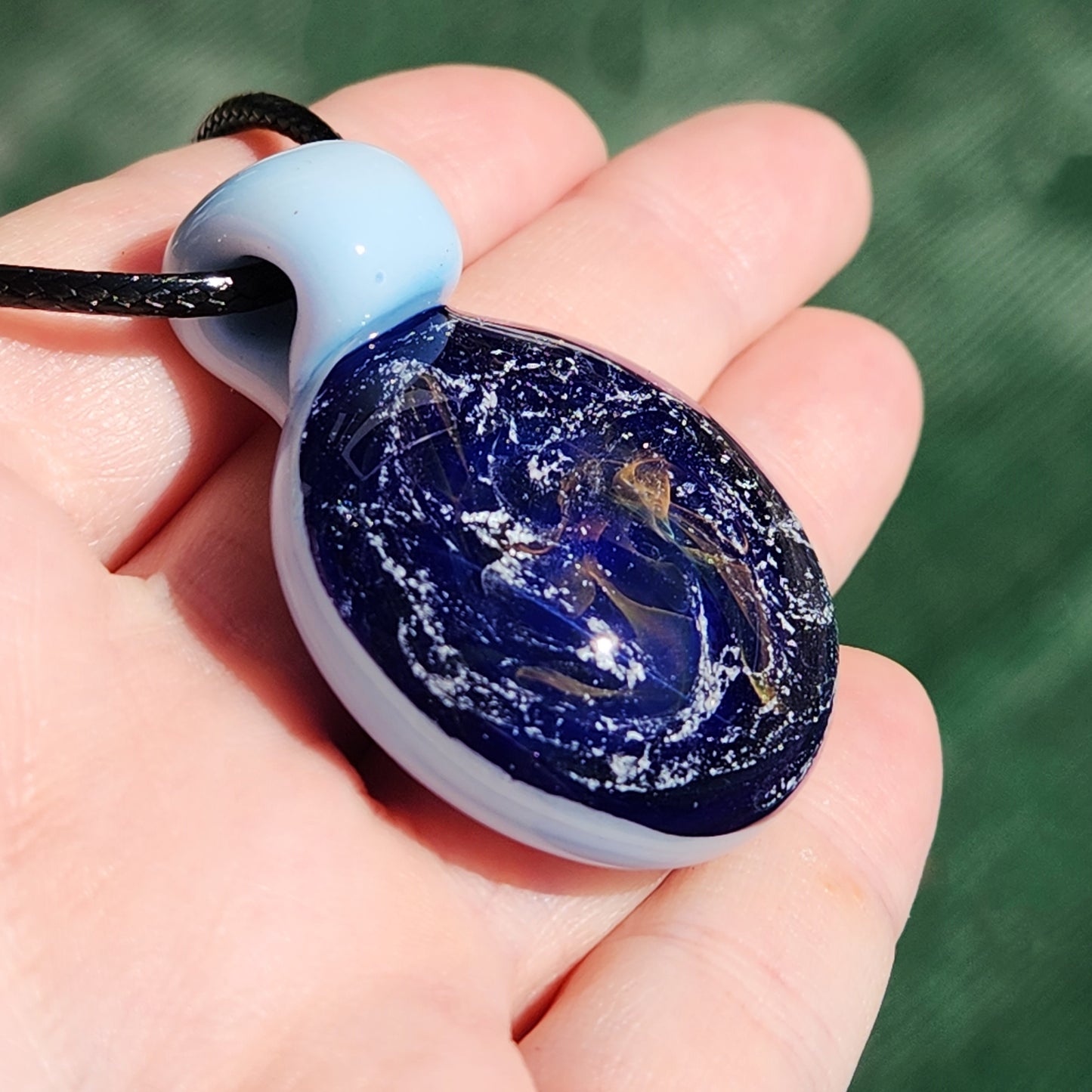 Dichroic Glass Pendant Necklace, Trippy Handmade Jewelry DragonFireGlass