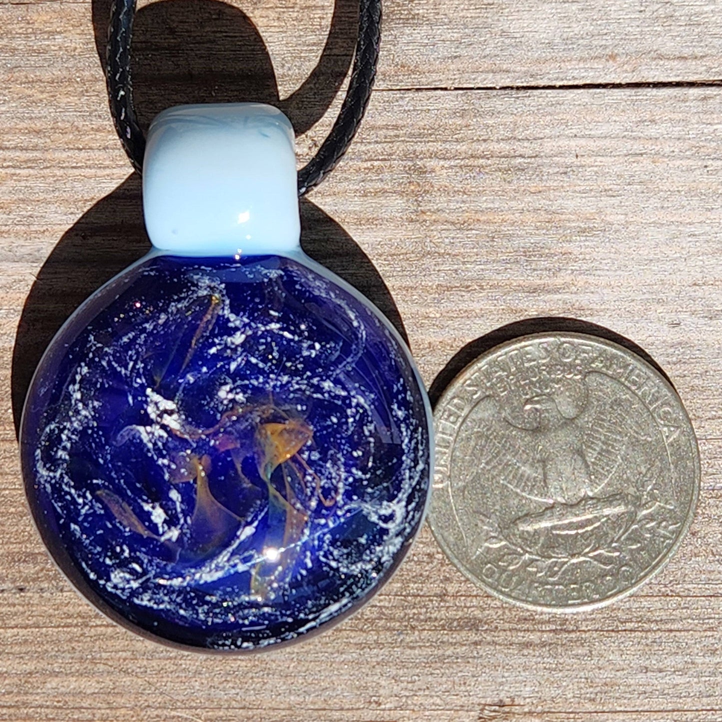 Dichroic Glass Pendant Necklace, Trippy Handmade Jewelry DragonFireGlass