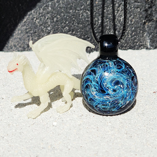 Dichroic Glass Pendant Necklace, Trippy Handmade Jewelry DragonFireGlass
