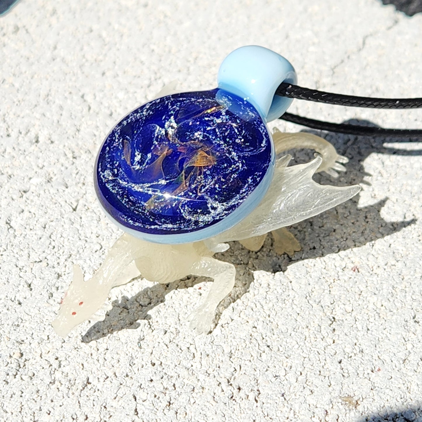 Dichroic Glass Pendant Necklace, Trippy Handmade Jewelry DragonFireGlass