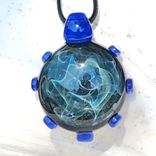 Glass Pendant Necklace, Galaxy Glass Pendant DragonFireGlass