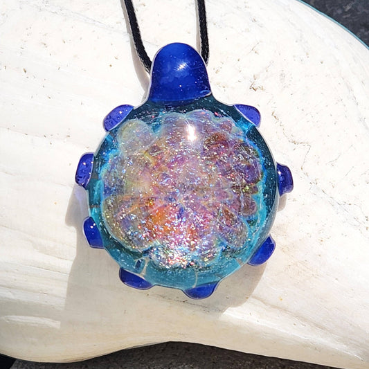 On Sale Now. Glass Pendant Necklace, Trippy Handmade Dichroic Glass Pendant DragonFireGlass