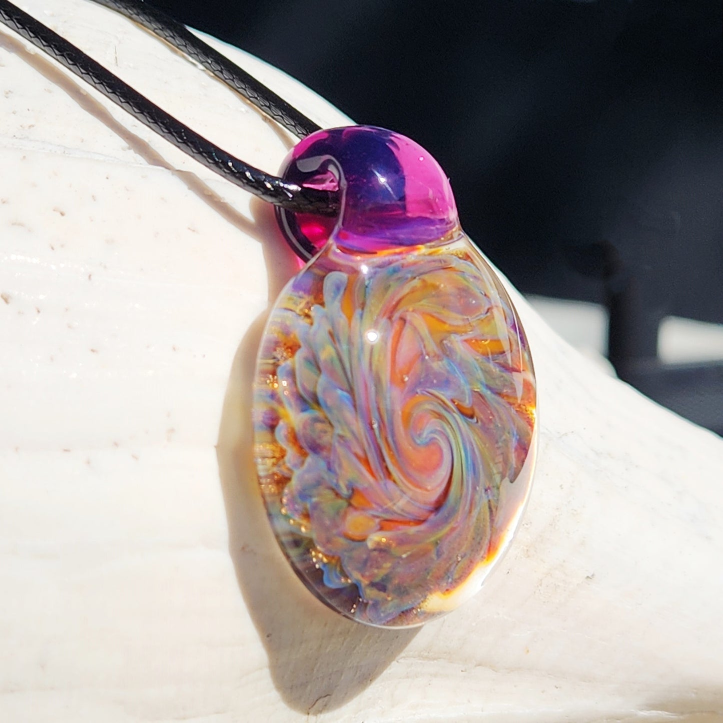 Handmade Blown Glass Pendant: Captivating Borosilicate Art DragonFireGlass