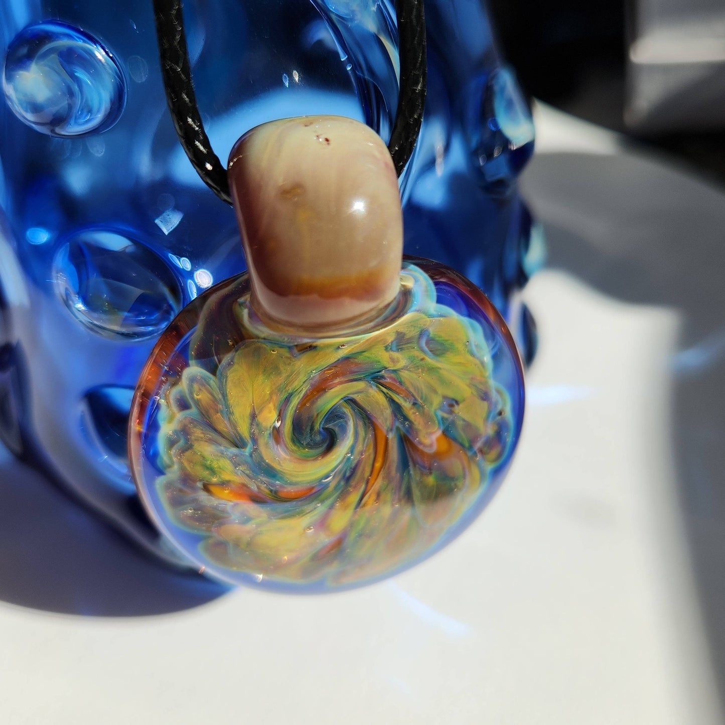 Handmade Blown Glass Pendant: Captivating Borosilicate Art DragonFireGlass