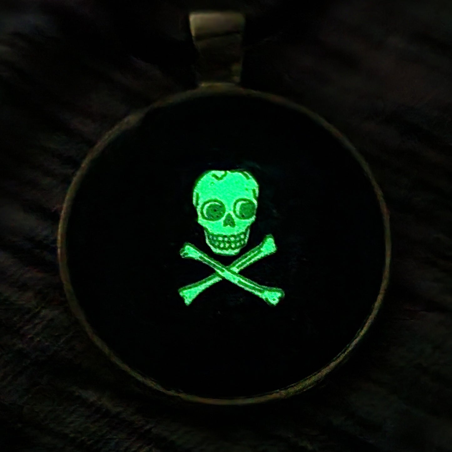 Handmade Resin Glow-in-the-Dark Skull Pendant Necklace DragonFireGlass