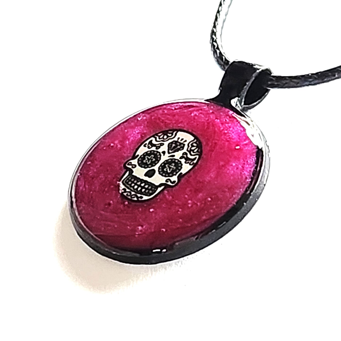 Handmade Resin Glow-in-the-Dark Skull Pendant Necklace DragonFireGlass
