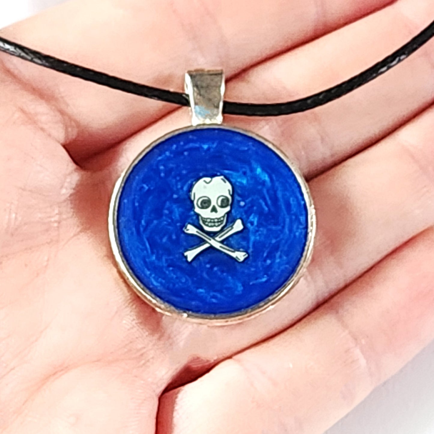 Handmade Resin Glow-in-the-Dark Skull Pendant Necklace DragonFireGlass