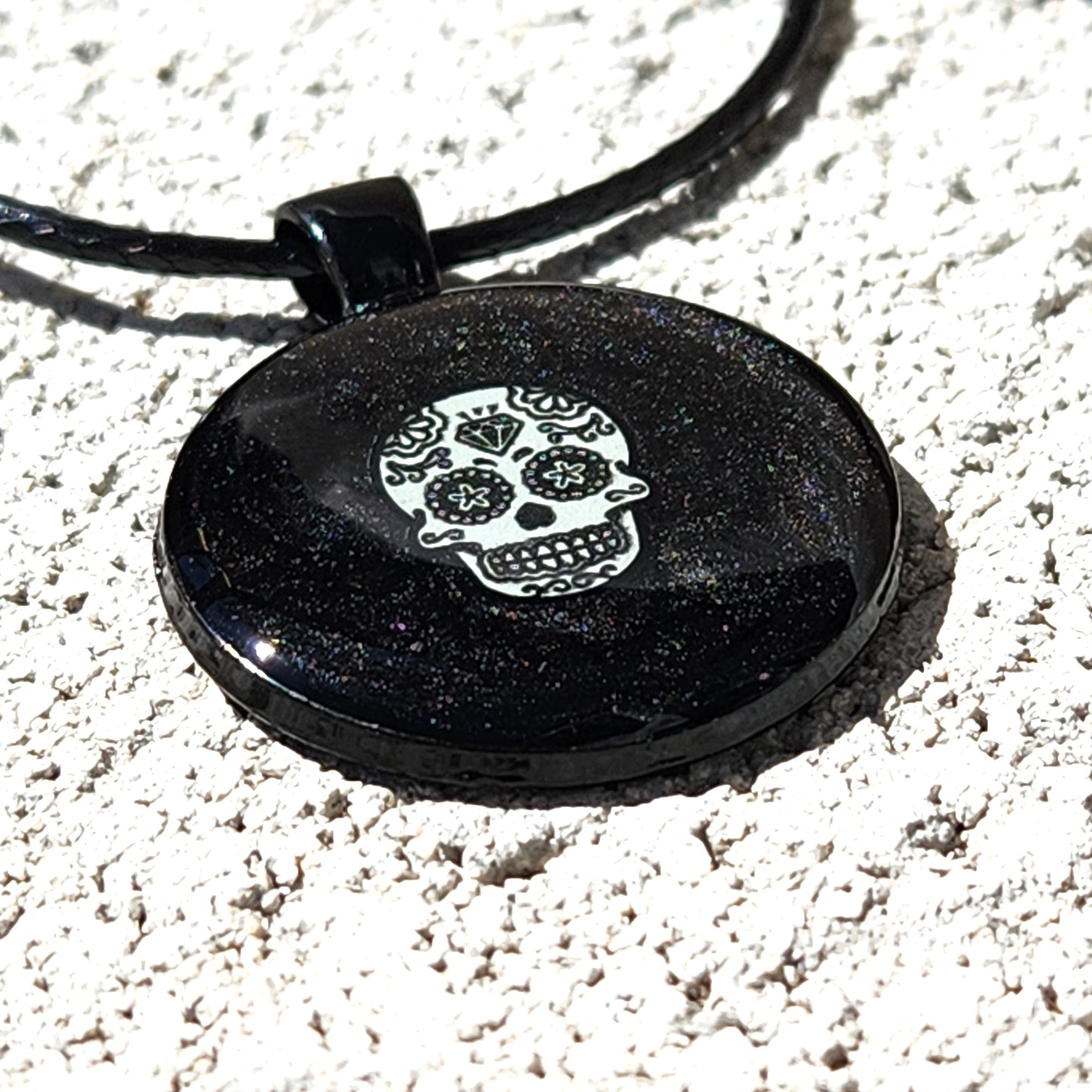Handmade Resin Glow-in-the-Dark Skull Pendant Necklace DragonFireGlass
