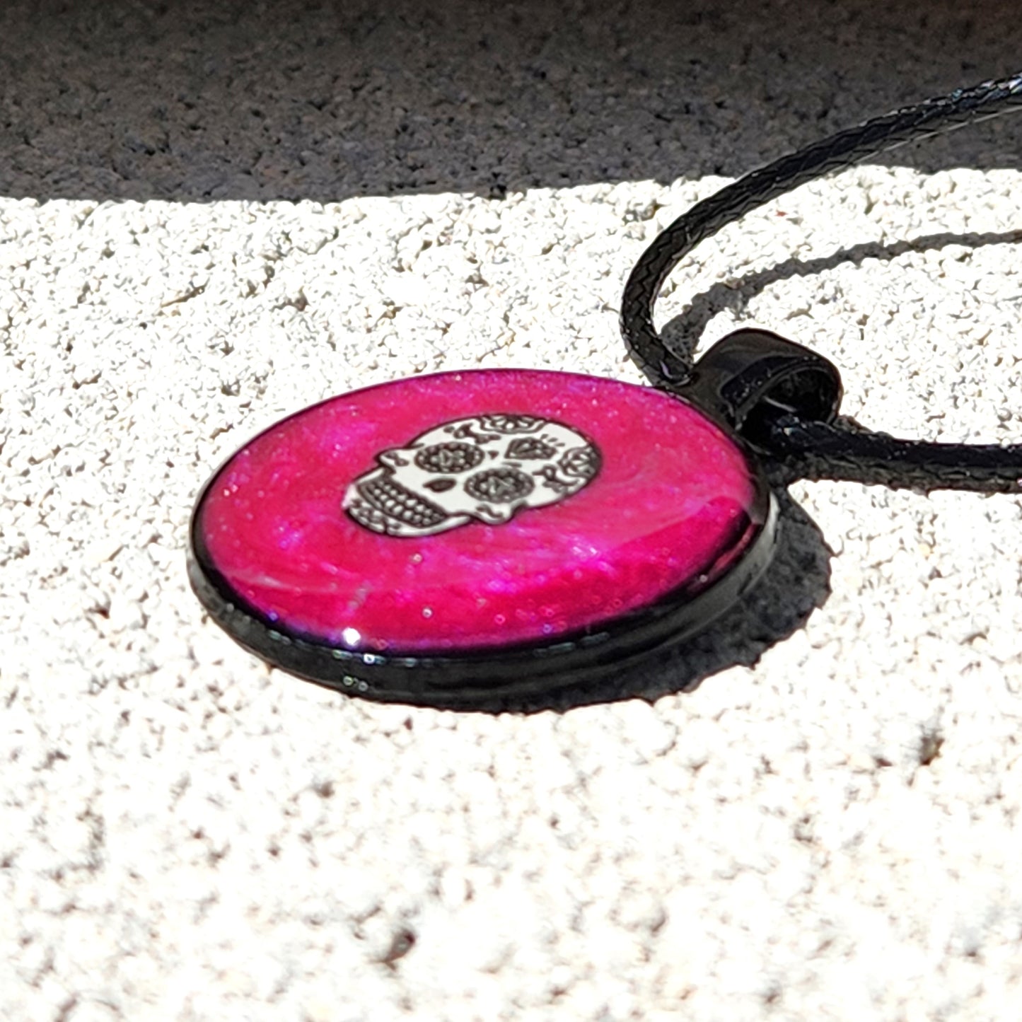 Handmade Resin Glow-in-the-Dark Skull Pendant Necklace DragonFireGlass