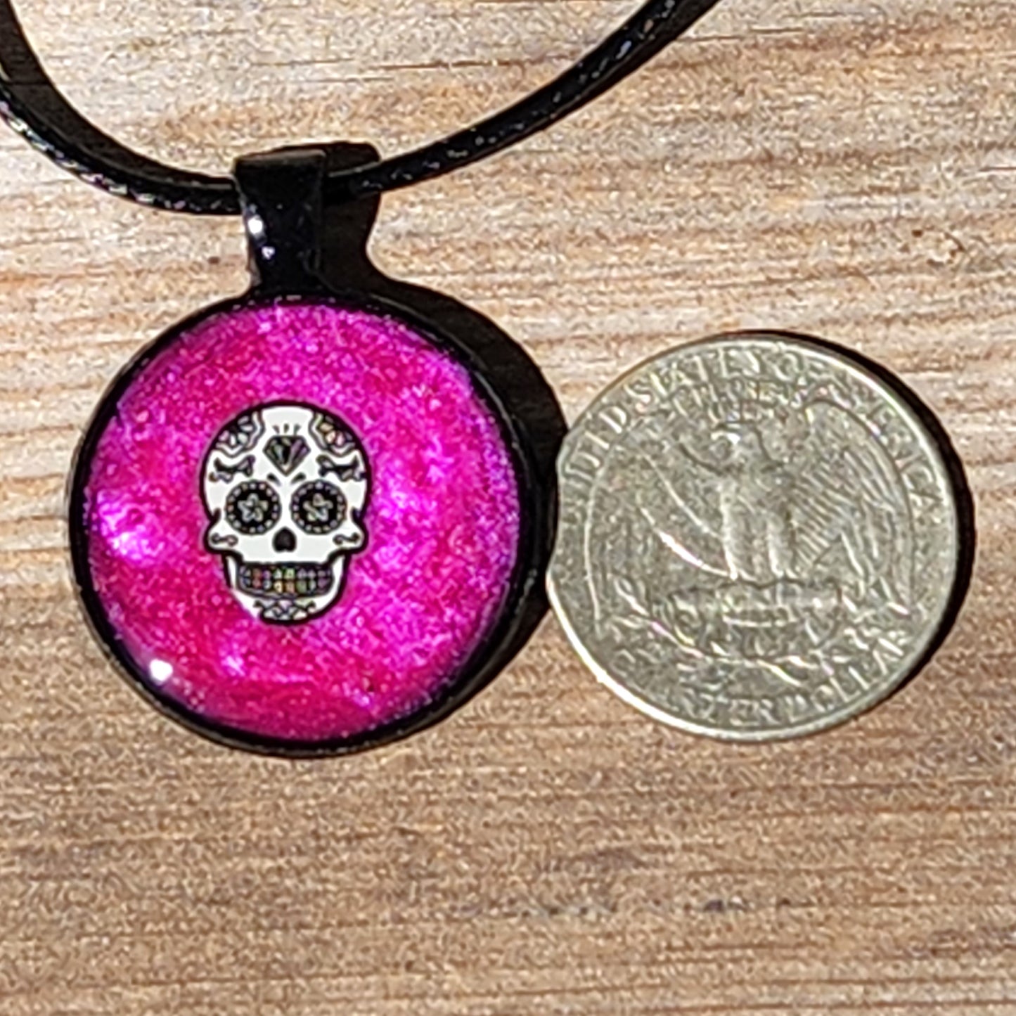 Handmade Resin Glow-in-the-Dark Skull Pendant Necklace DragonFireGlass