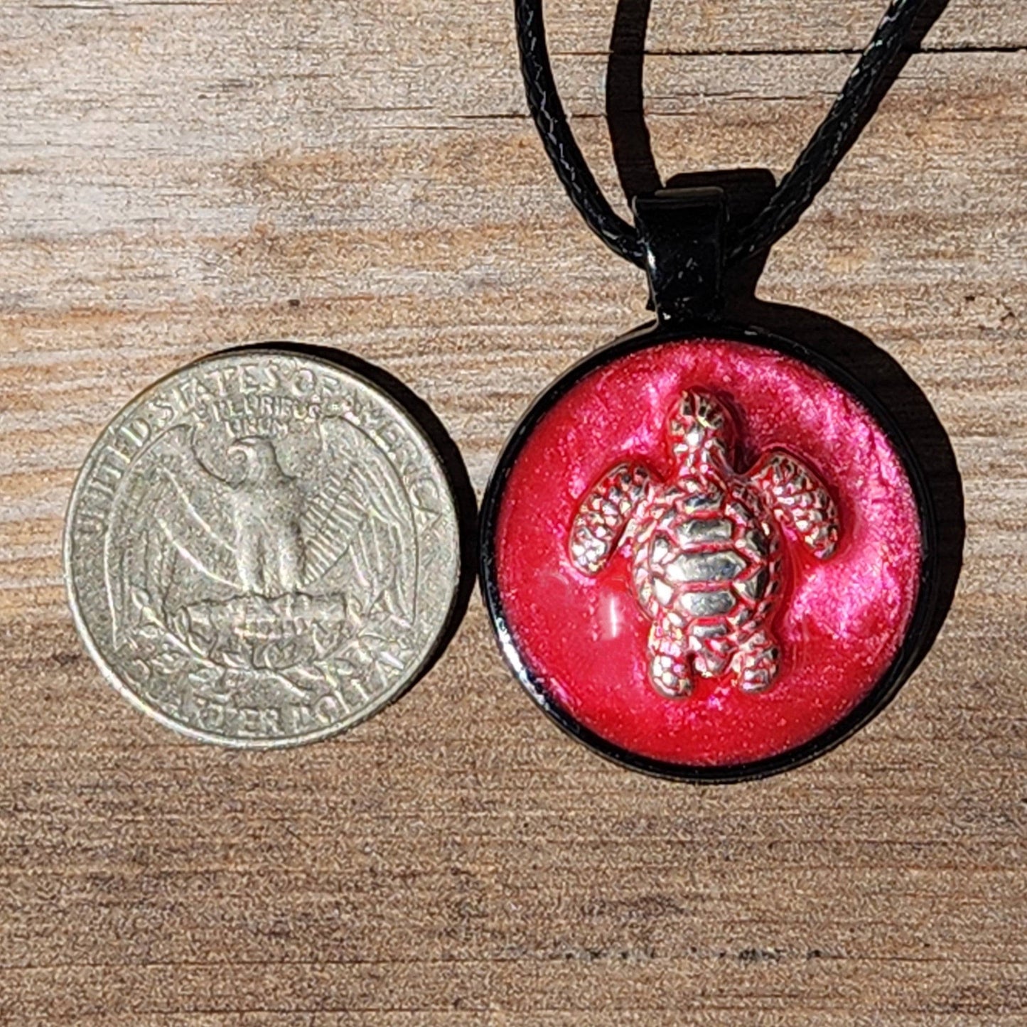 Handmade Resin Turtle Pendant Necklace DragonFireGlass