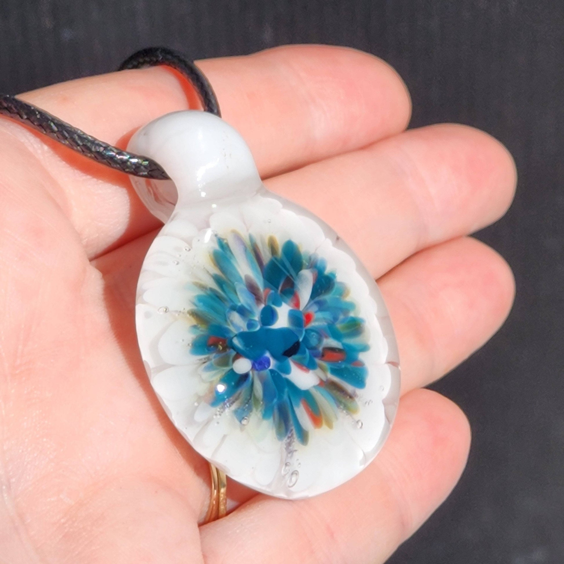 Heady blown glass pendant necklace DragonFireGlass