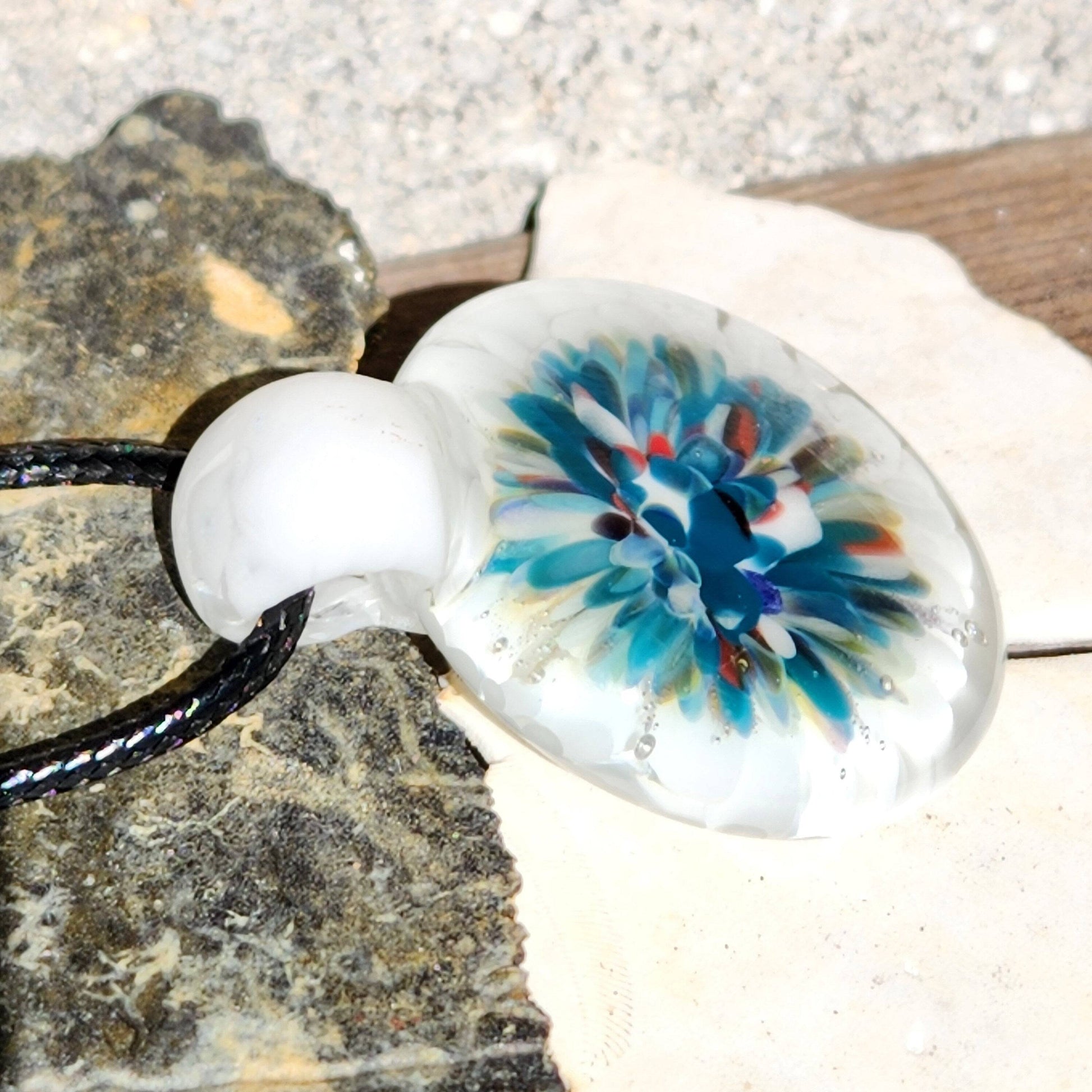Heady blown glass pendant necklace DragonFireGlass