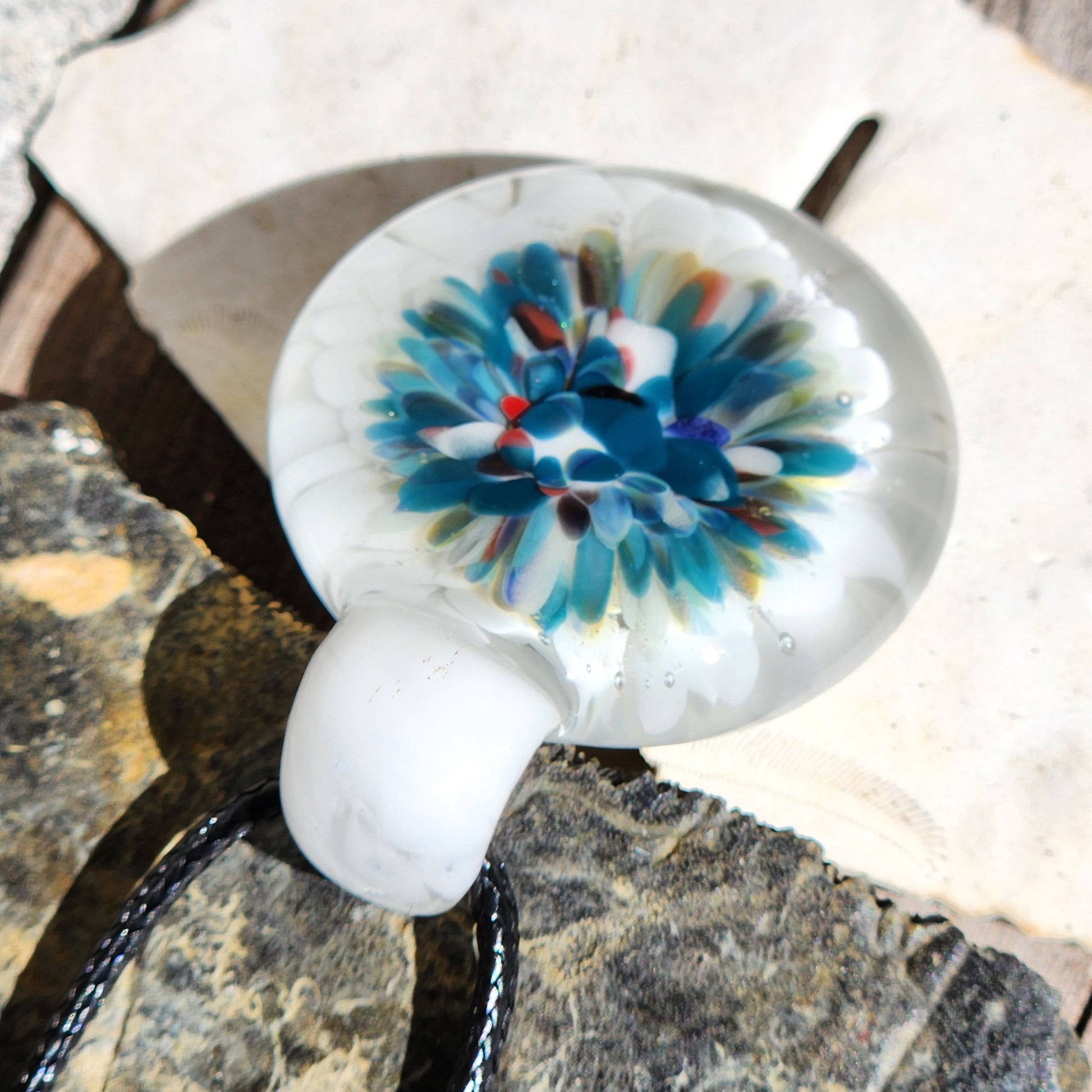 Heady blown glass pendant necklace DragonFireGlass