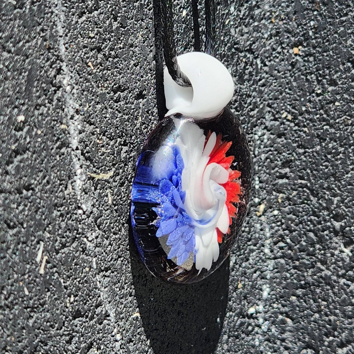 Large Glass Pendant - Trippy Glass Pendant DragonFireGlass