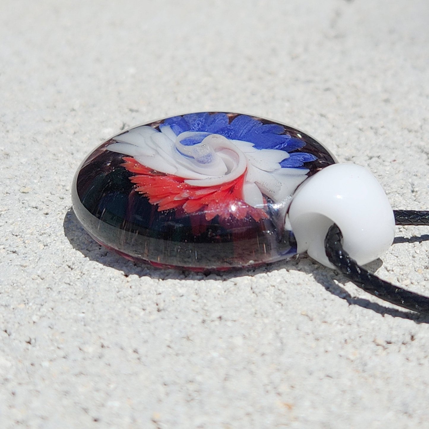 Large Glass Pendant - Trippy Glass Pendant DragonFireGlass