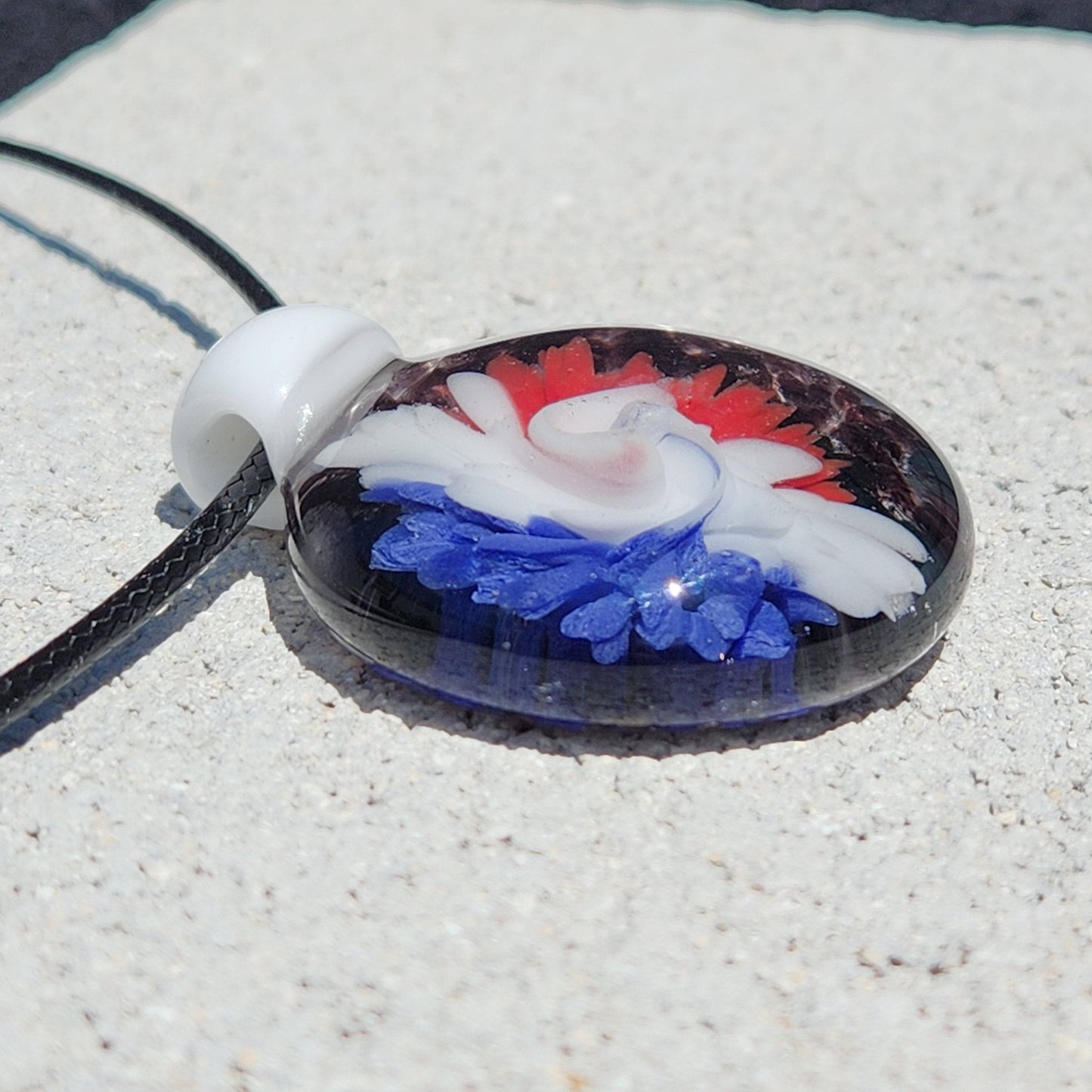 Large Glass Pendant - Trippy Glass Pendant DragonFireGlass