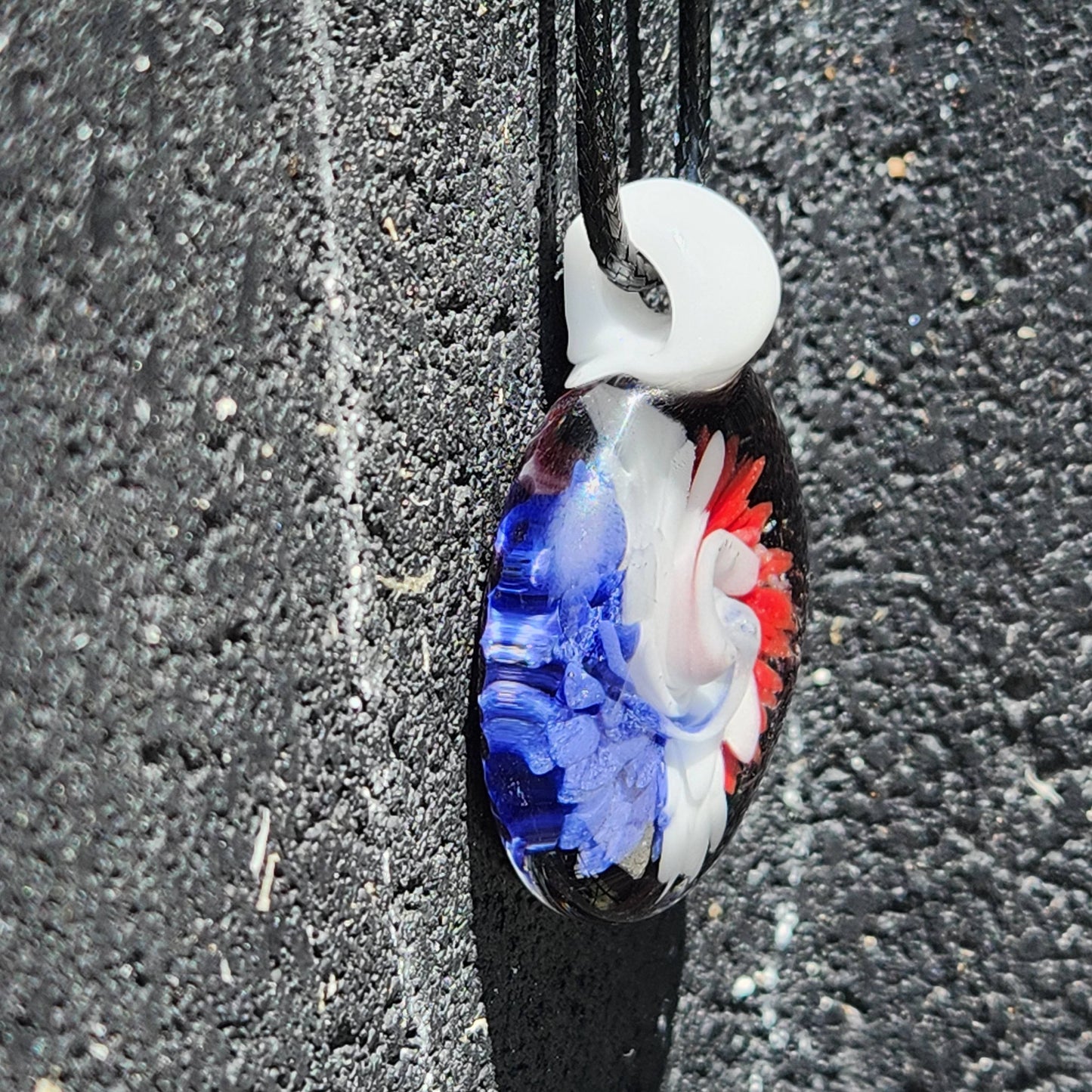 Large Glass Pendant - Trippy Glass Pendant DragonFireGlass