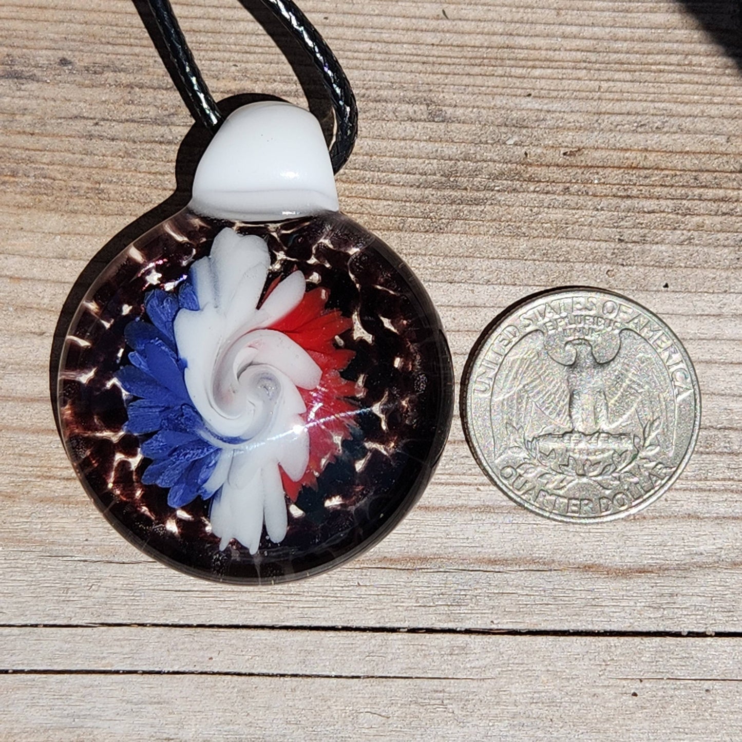 Large Glass Pendant - Trippy Glass Pendant DragonFireGlass