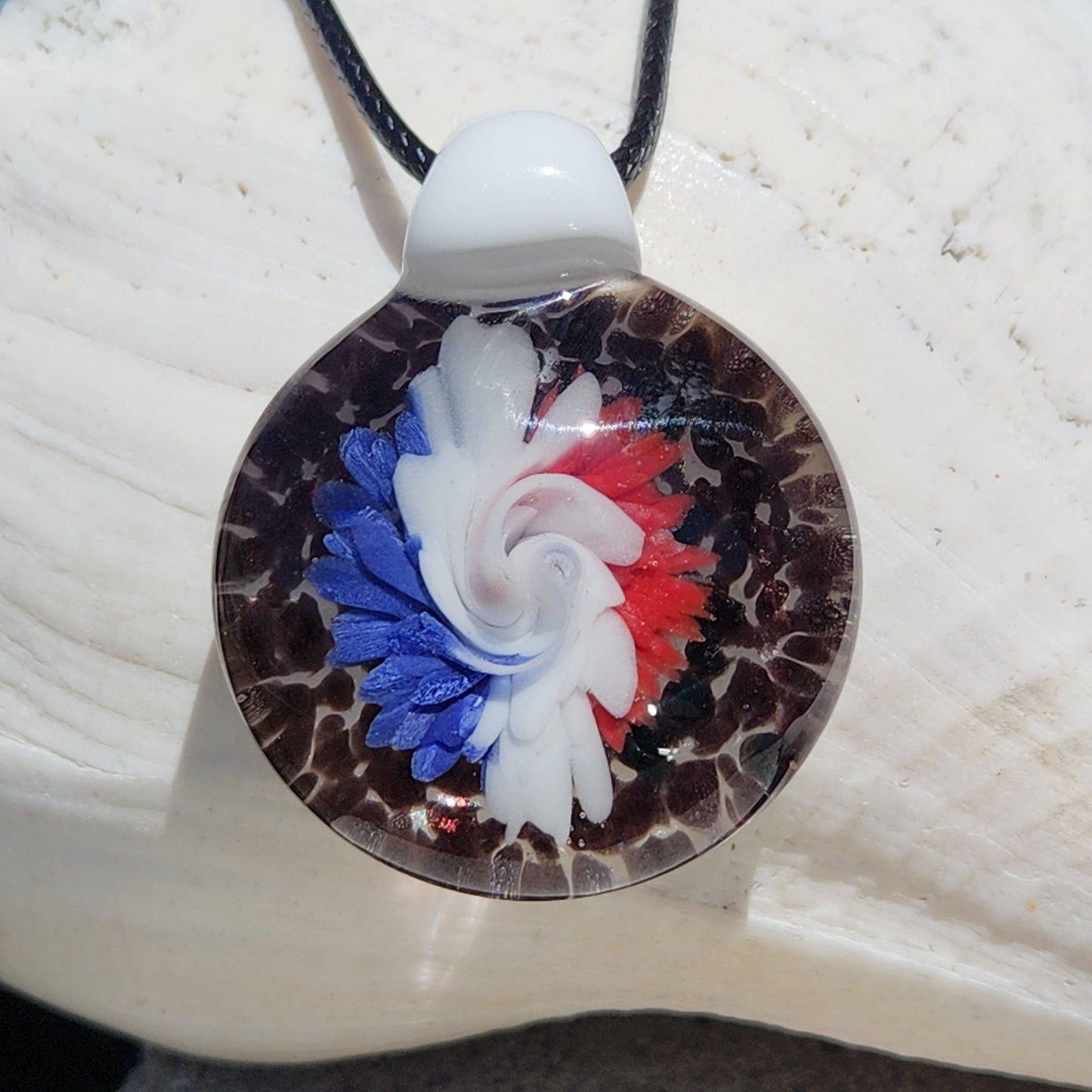 Large Glass Pendant - Trippy Glass Pendant DragonFireGlass