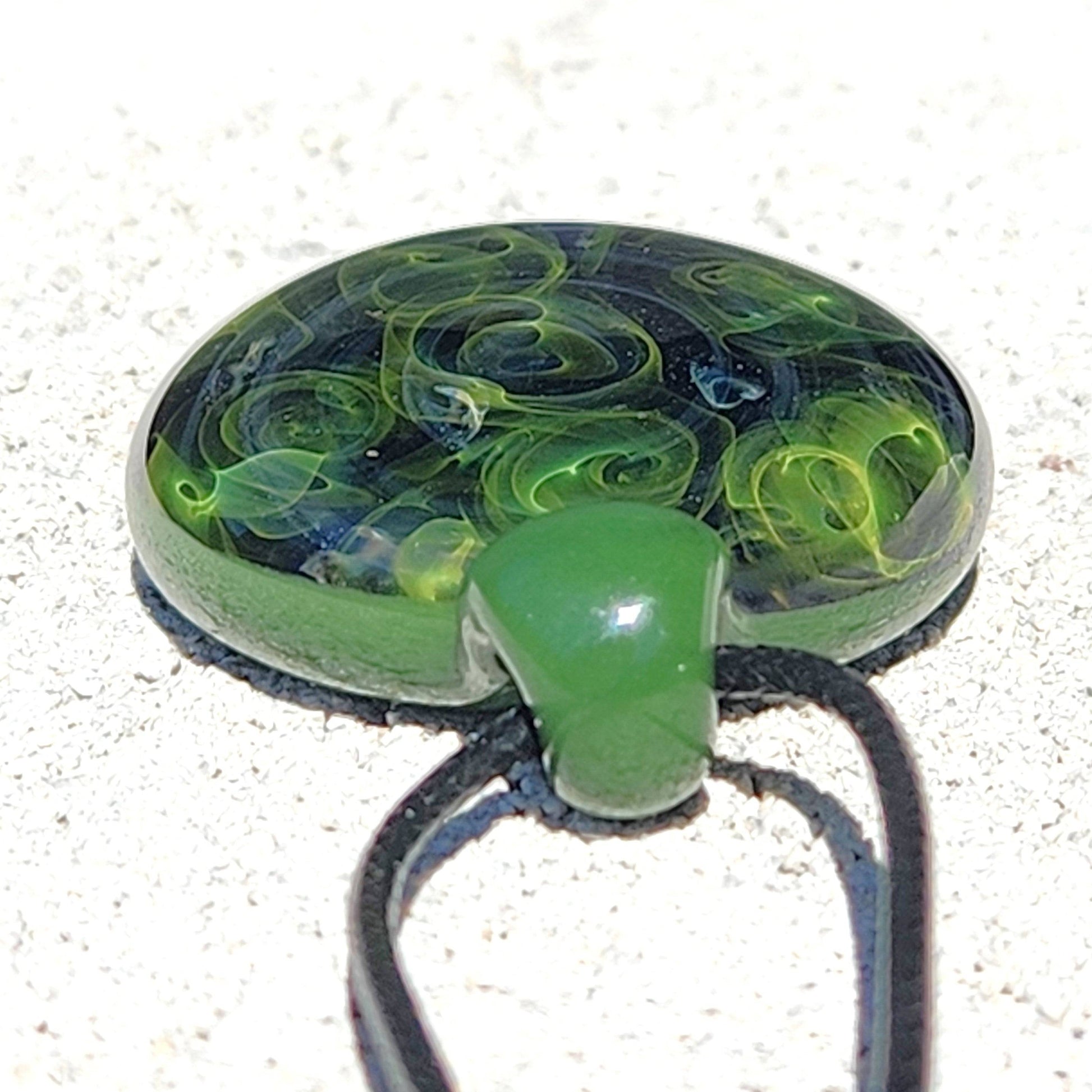 Ocean heady glass pendant necklace DragonFireGlass