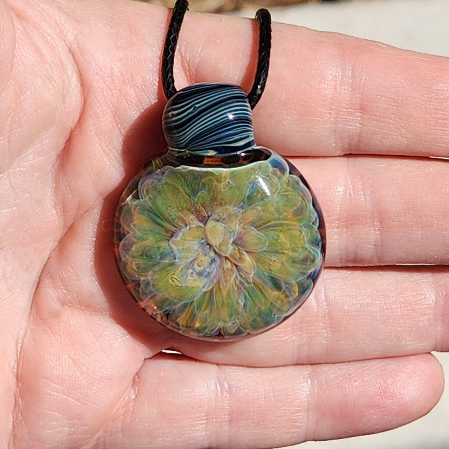One-of-a-Kind Glass Pendant Necklace: Handmade Trippy Jewelry DragonFireGlass