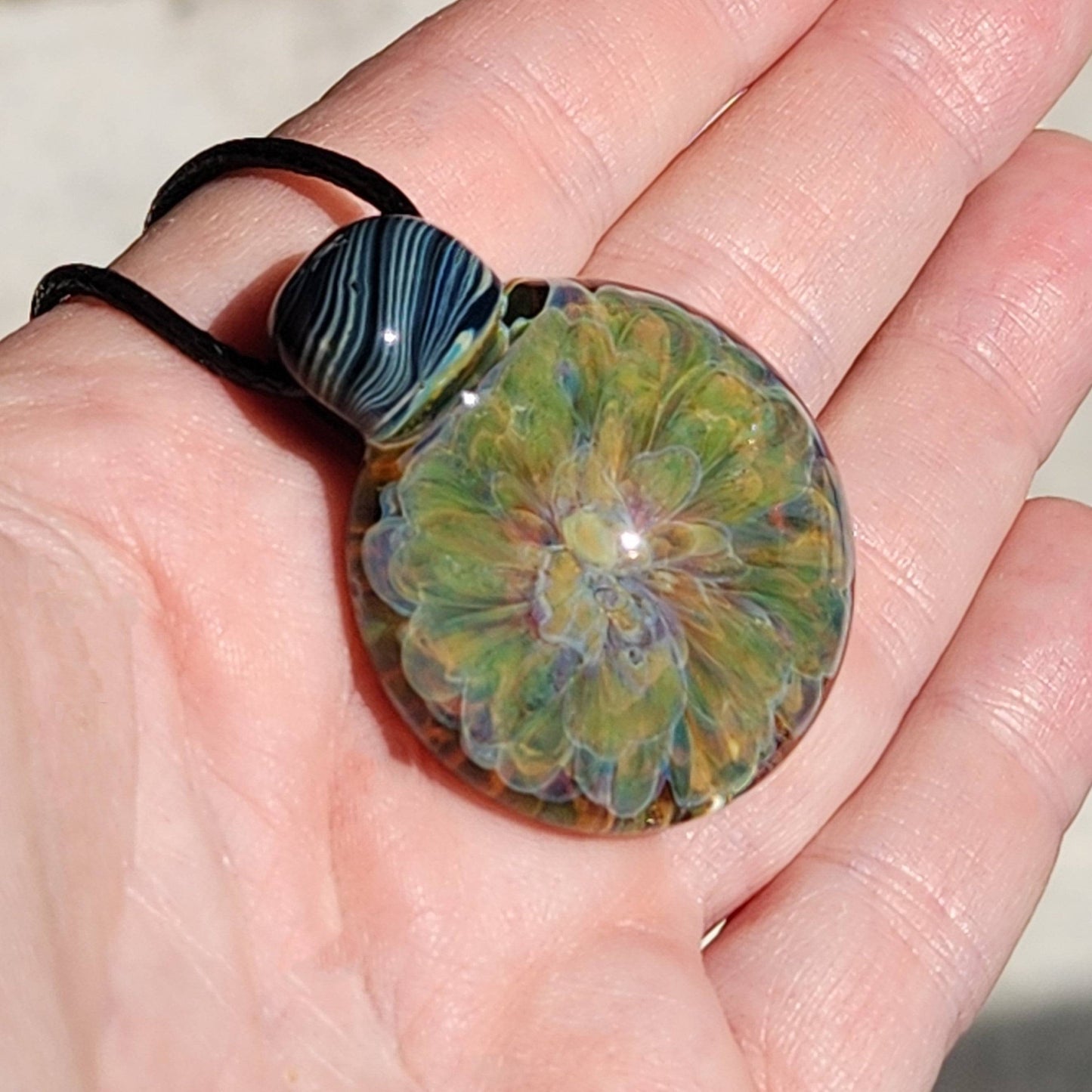 One-of-a-Kind Glass Pendant Necklace: Handmade Trippy Jewelry DragonFireGlass