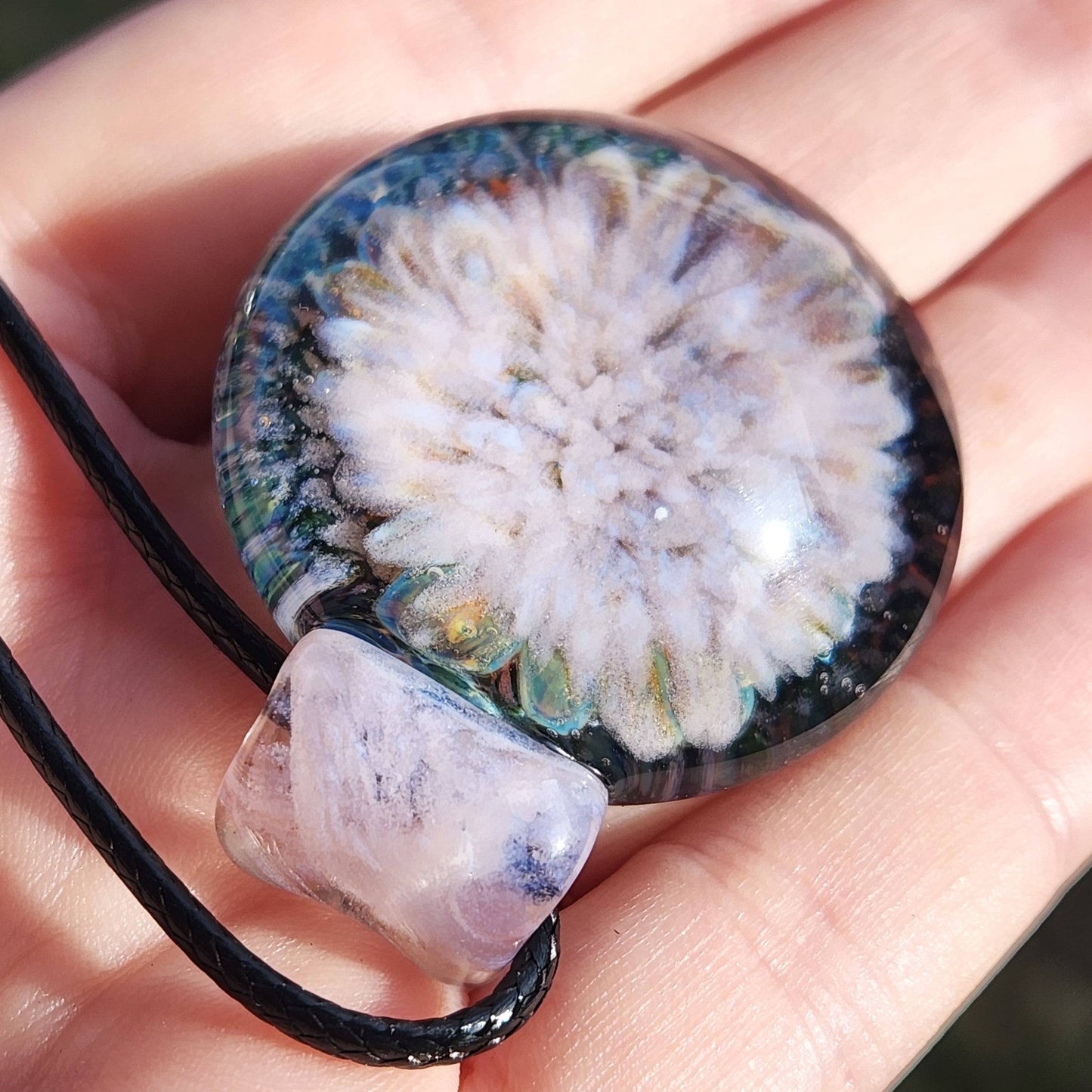 Pink Glass Jewelry Handblown Borosilicate Pendant Handmade DragonFireGlass