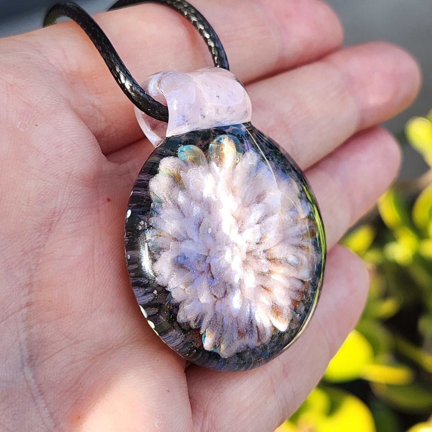Pink Glass Jewelry Handblown Borosilicate Pendant Handmade DragonFireGlass