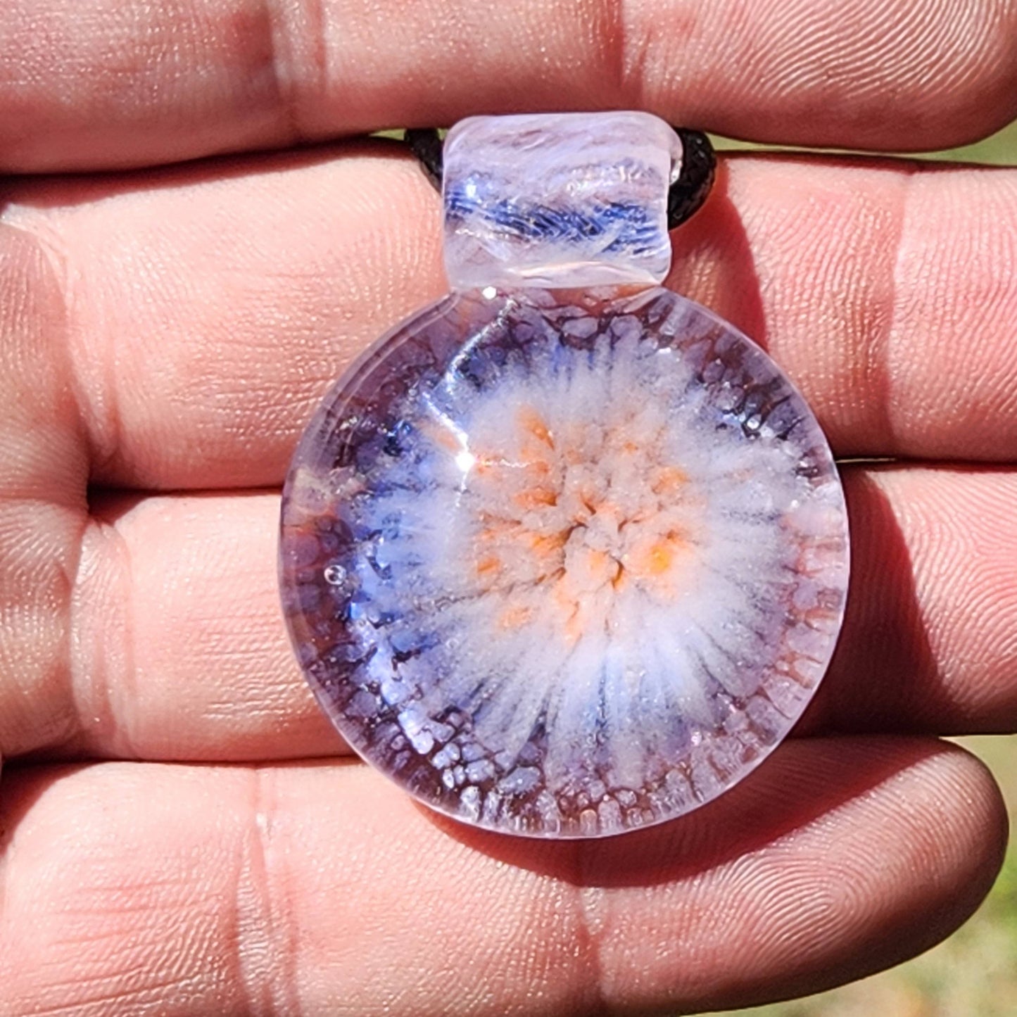 Small Glass Pendant Necklace, Handmade Glass Jewelry DragonFireGlass