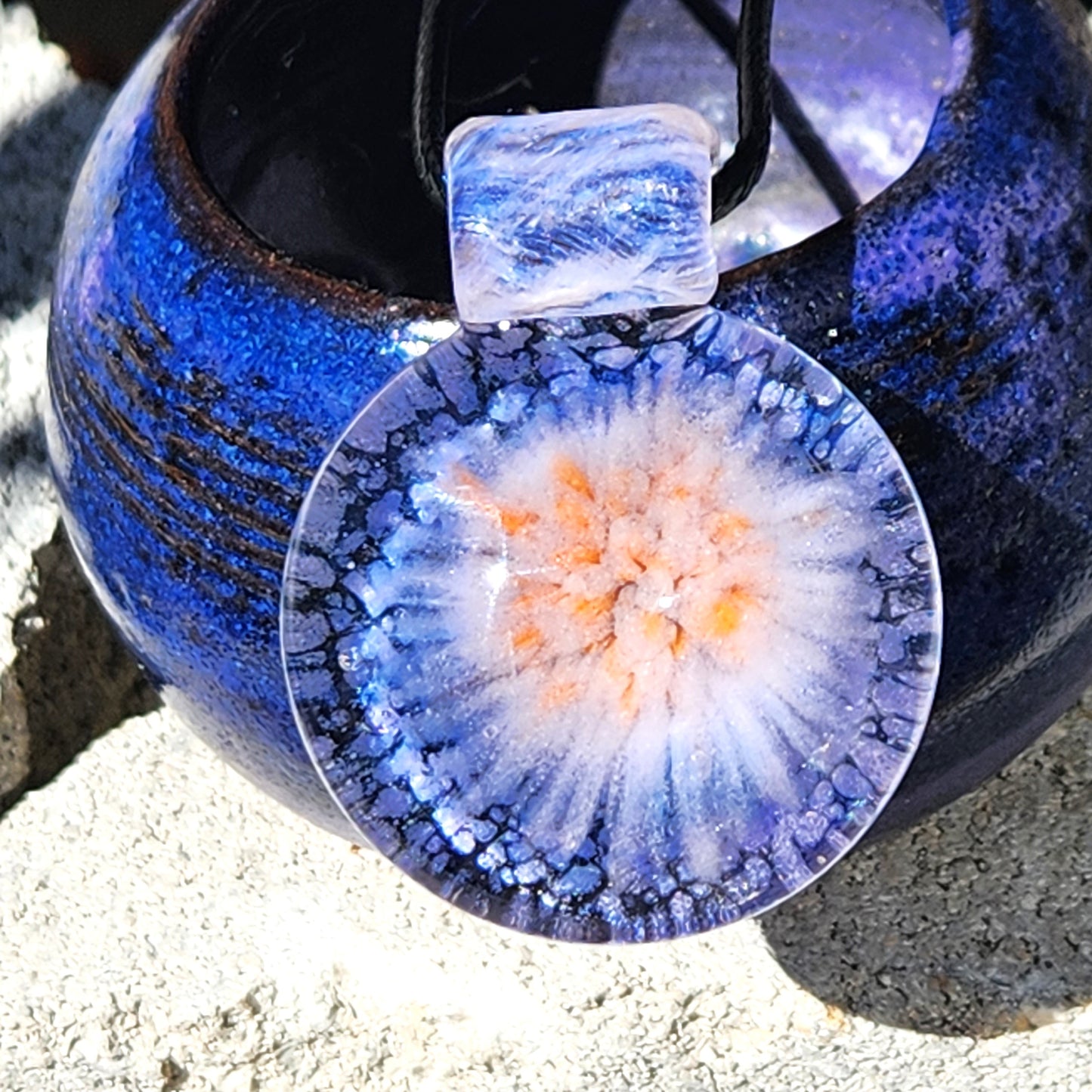 Small Glass Pendant Necklace, Handmade Glass Jewelry DragonFireGlass