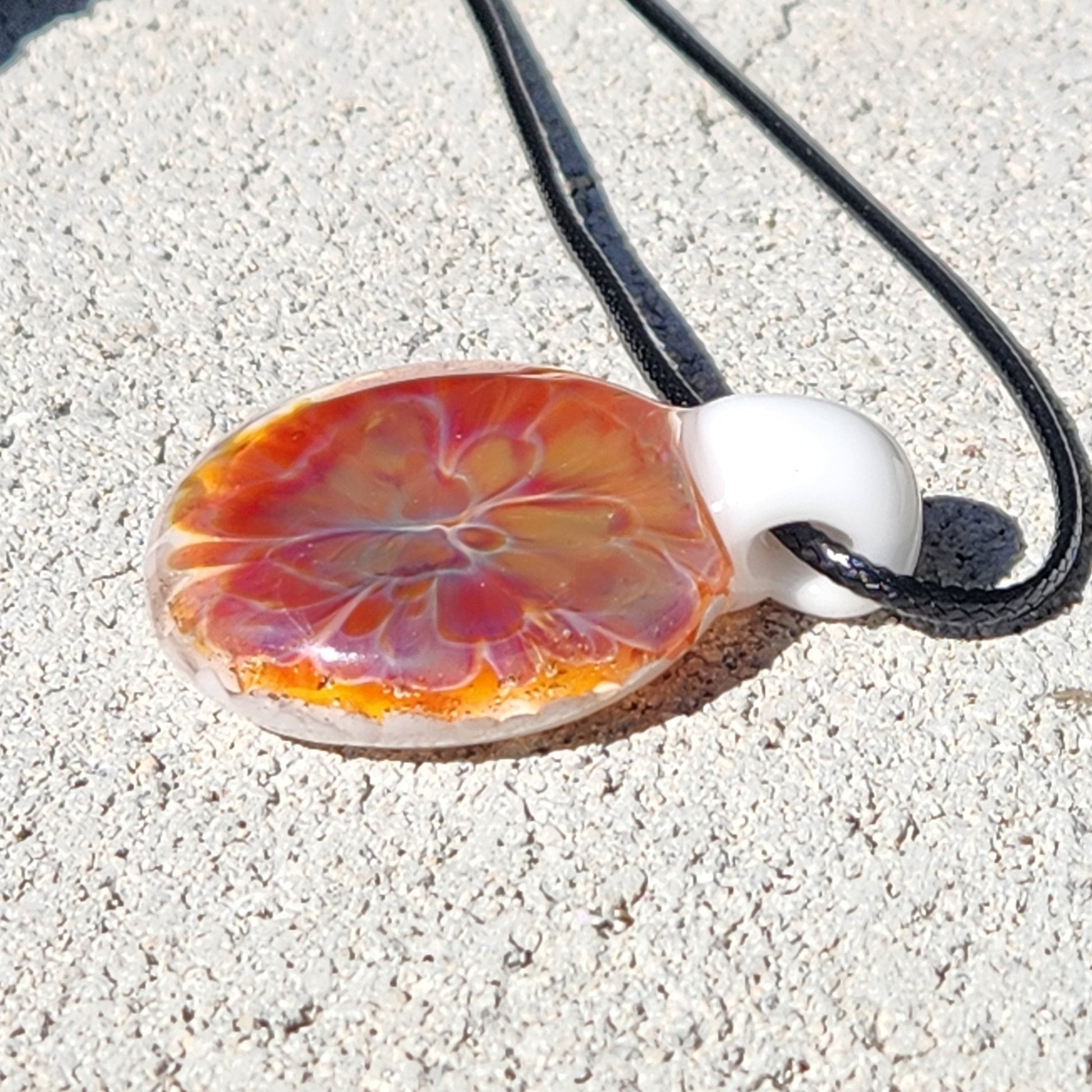 Small Glass Pendant Necklace, Handmade Glass Jewelry DragonFireGlass