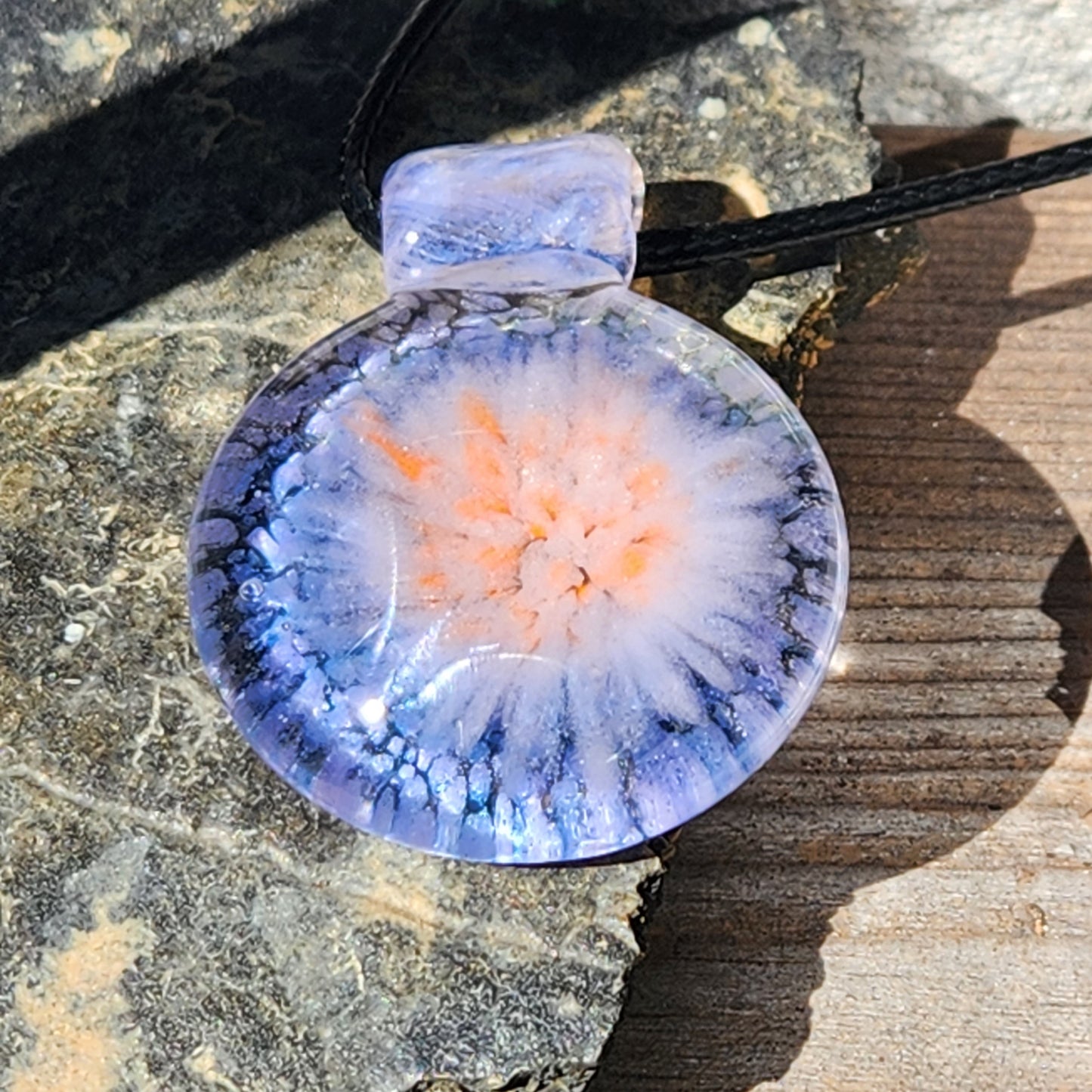 Small Glass Pendant Necklace, Handmade Glass Jewelry DragonFireGlass