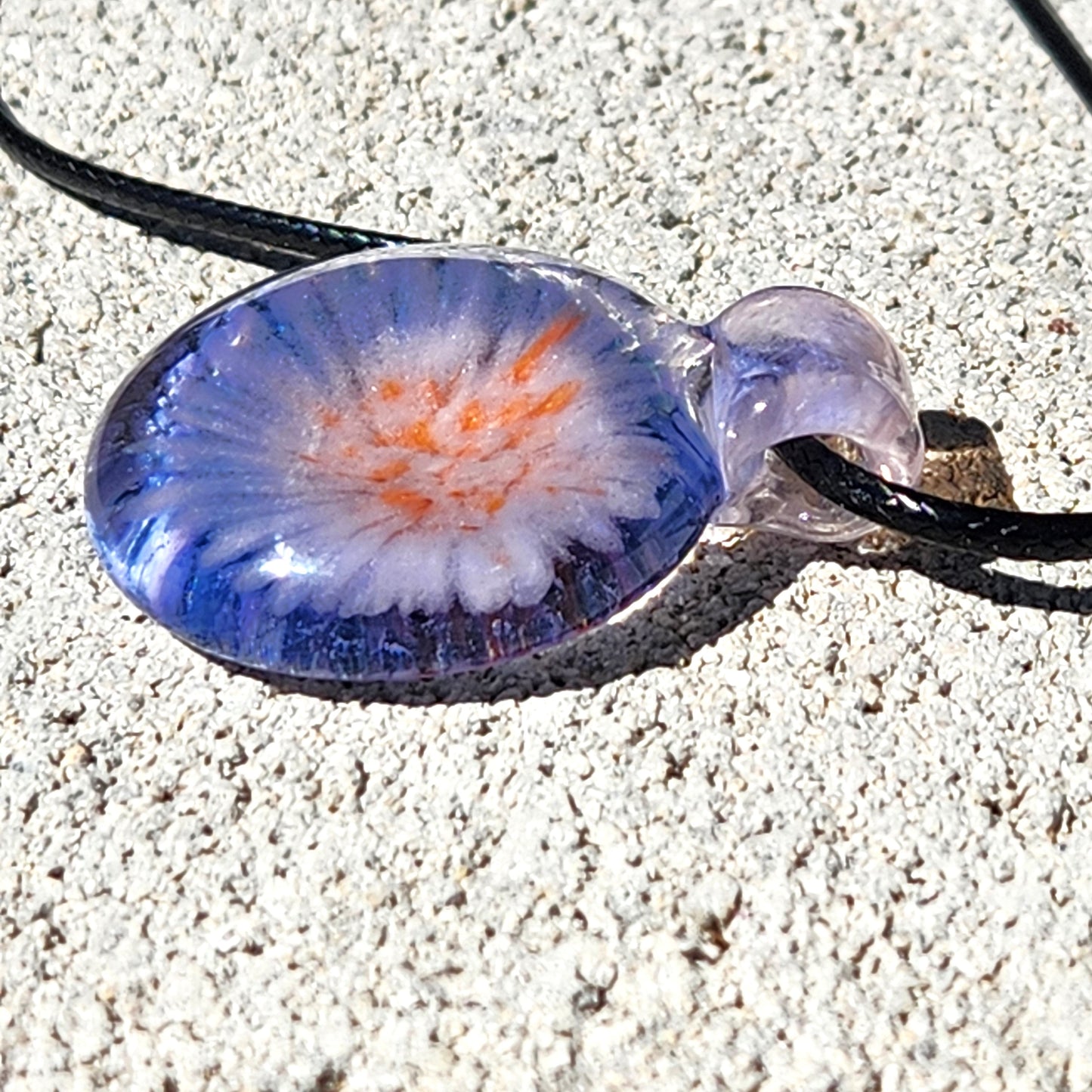 Small Glass Pendant Necklace, Handmade Glass Jewelry DragonFireGlass