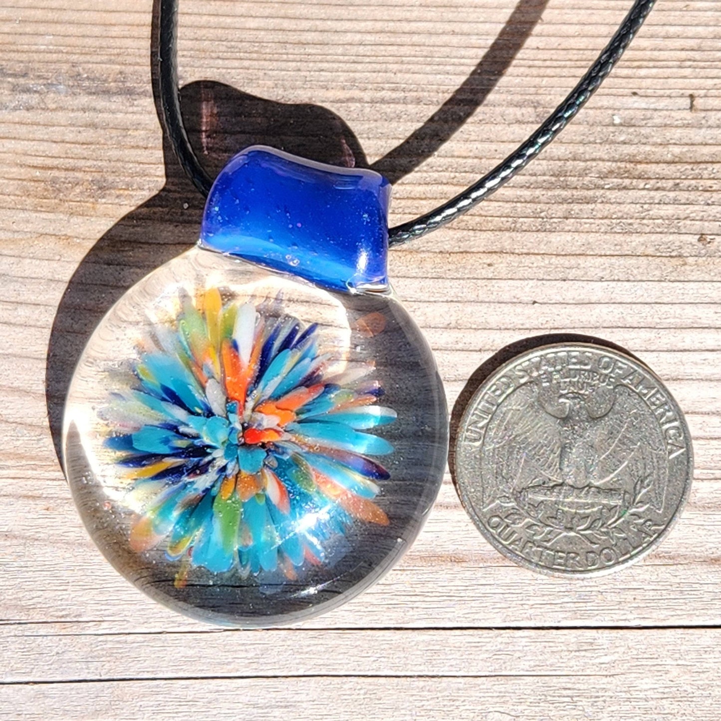 Trippy Heady Glass Pendant. Handmade Glass Necklace Jewelry DragonFireGlass