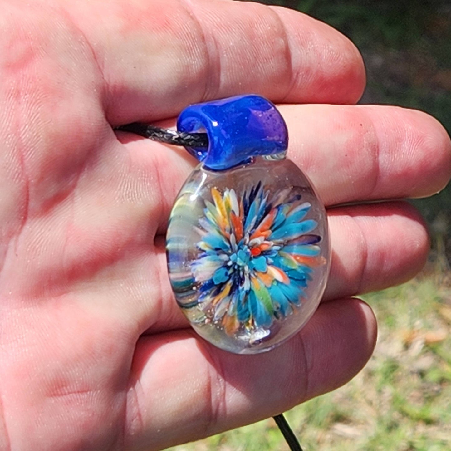 Trippy Heady Glass Pendant. Handmade Glass Necklace Jewelry DragonFireGlass