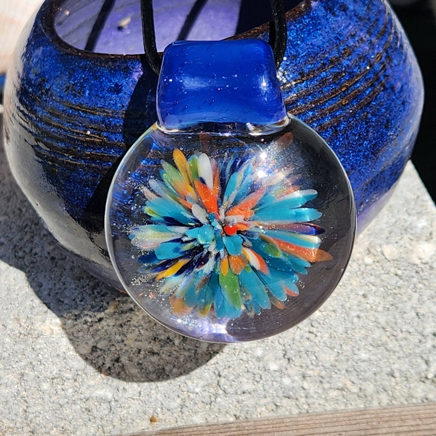 Trippy Heady Glass Pendant. Handmade Glass Necklace Jewelry DragonFireGlass