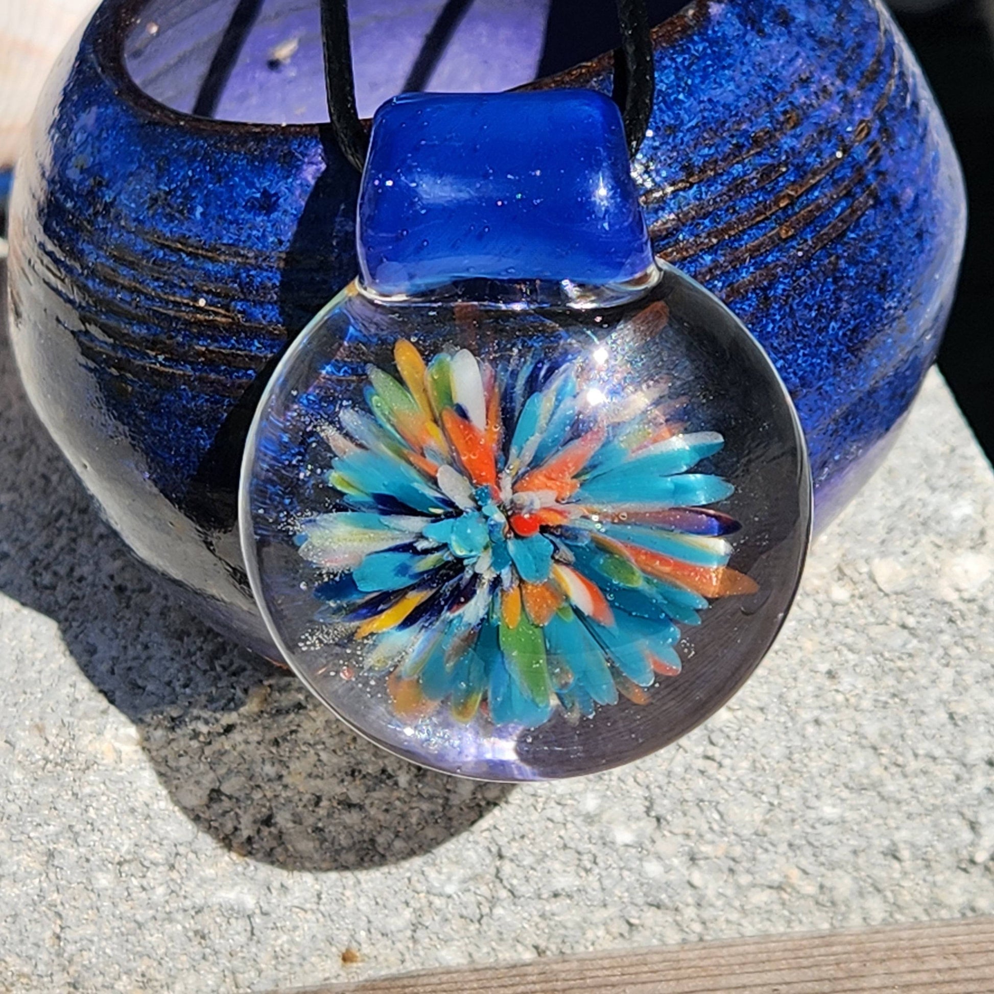 Trippy Heady Glass Pendant. Handmade Glass Necklace Jewelry DragonFireGlass