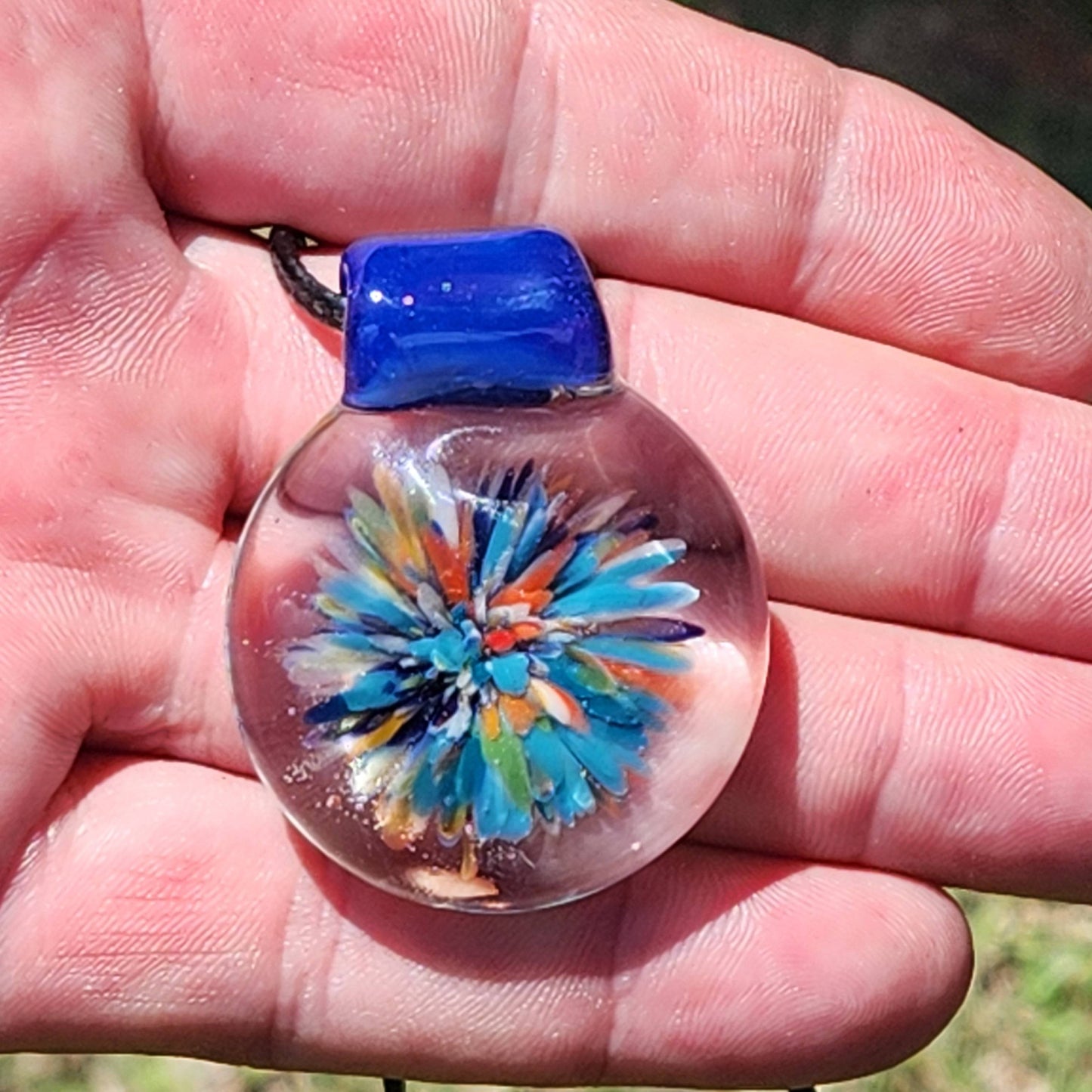 Trippy Heady Glass Pendant. Handmade Glass Necklace Jewelry DragonFireGlass